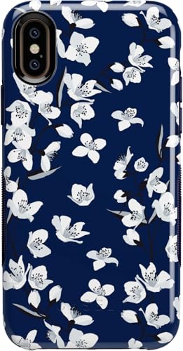 Navy Cherry Blossom Floral
