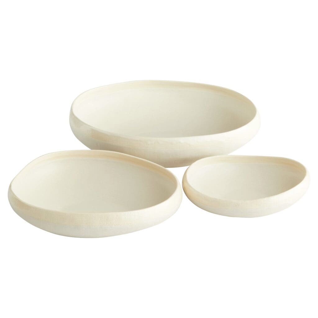 Cyan Design 11215 Elon Bowl - White Ceramic Decorative Serving Bowl, Medium Size for Fruits, Salads & Home Decor