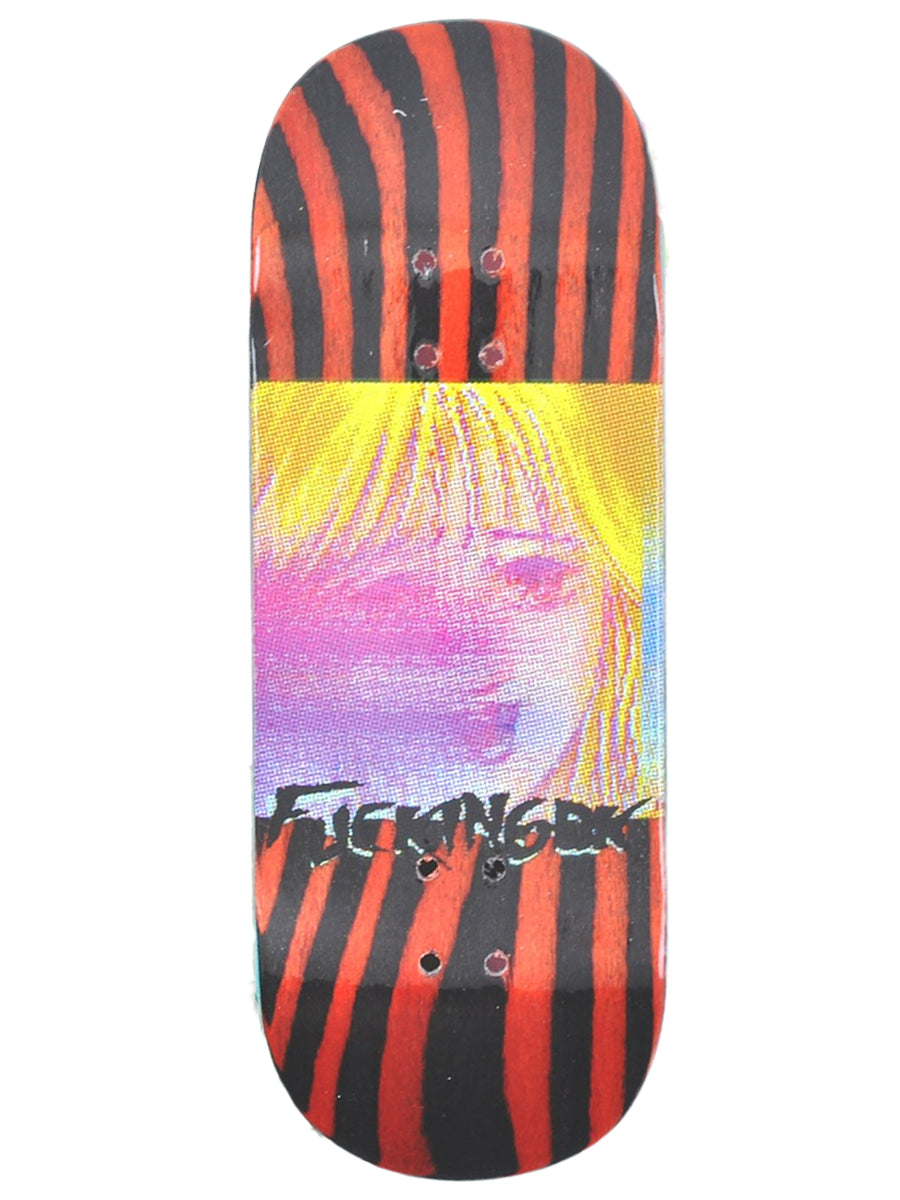 DK Real Wear Fingerboard Deck - Fading Red/Black | Professional Finger Skateboard for Tricks & Stunts | Perfect for Skateboard Enthusiasts & Collectors