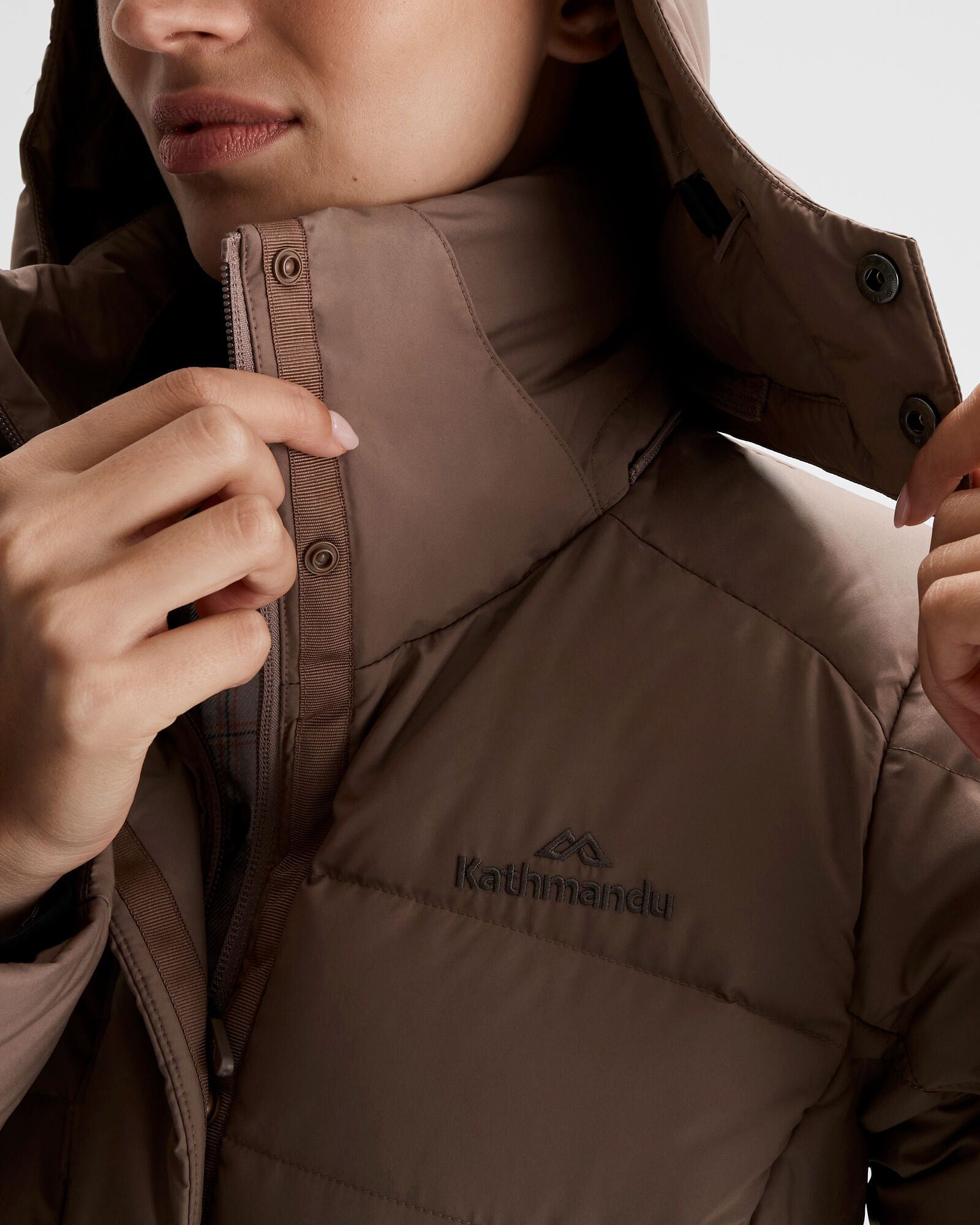 Women's Winterburn Down Parka Jacket - Taupe Color, Waterproof & Windproof, Warm Winter Coat for Outdoor Activities, Skiing, and Hiking