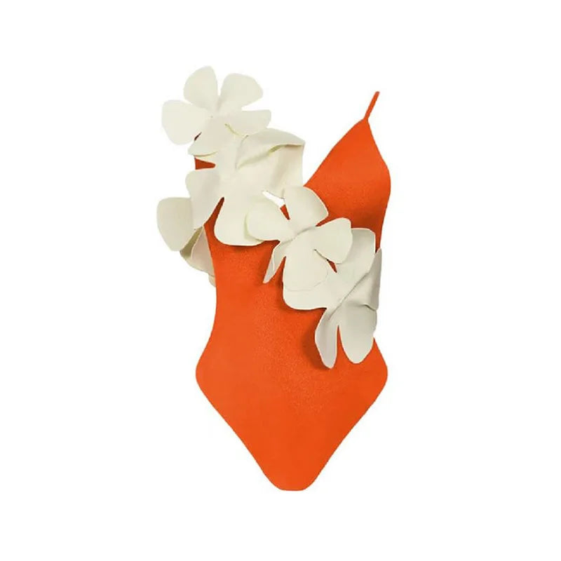 2023 Sexy Fashion One Piece Swimsuit - 3D Flower Print Women's Monokini Bathing Suit for Summer Beach Vacation, Pool Party & Tropical Getaway