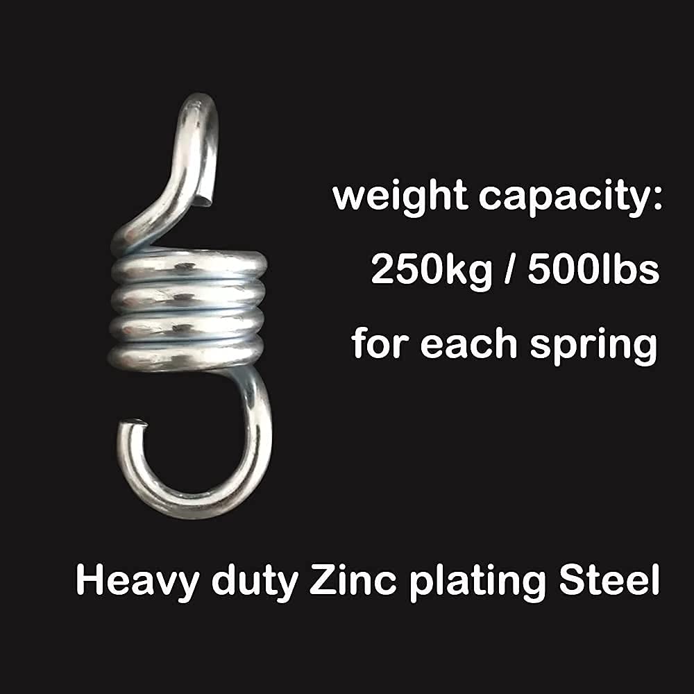Heavy Duty 1000lbs Capacity Hammock Chair Spring - 2 Pack Patio Swing Hooks for Hanging Chairs, Gym Bags & Outdoor Relaxation - Durable Porch Swing Replacement Parts for Backyard, Garden & Deck Use