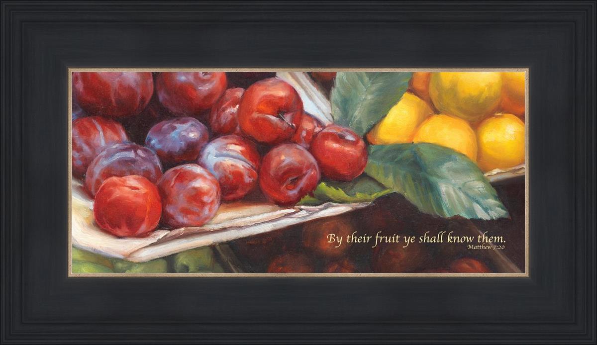 By Their Fruit Ye Shall Know Them - Inspirational Christian Wall Art for Home & Office Decor - Perfect for Living Room, Bedroom, or Church Display