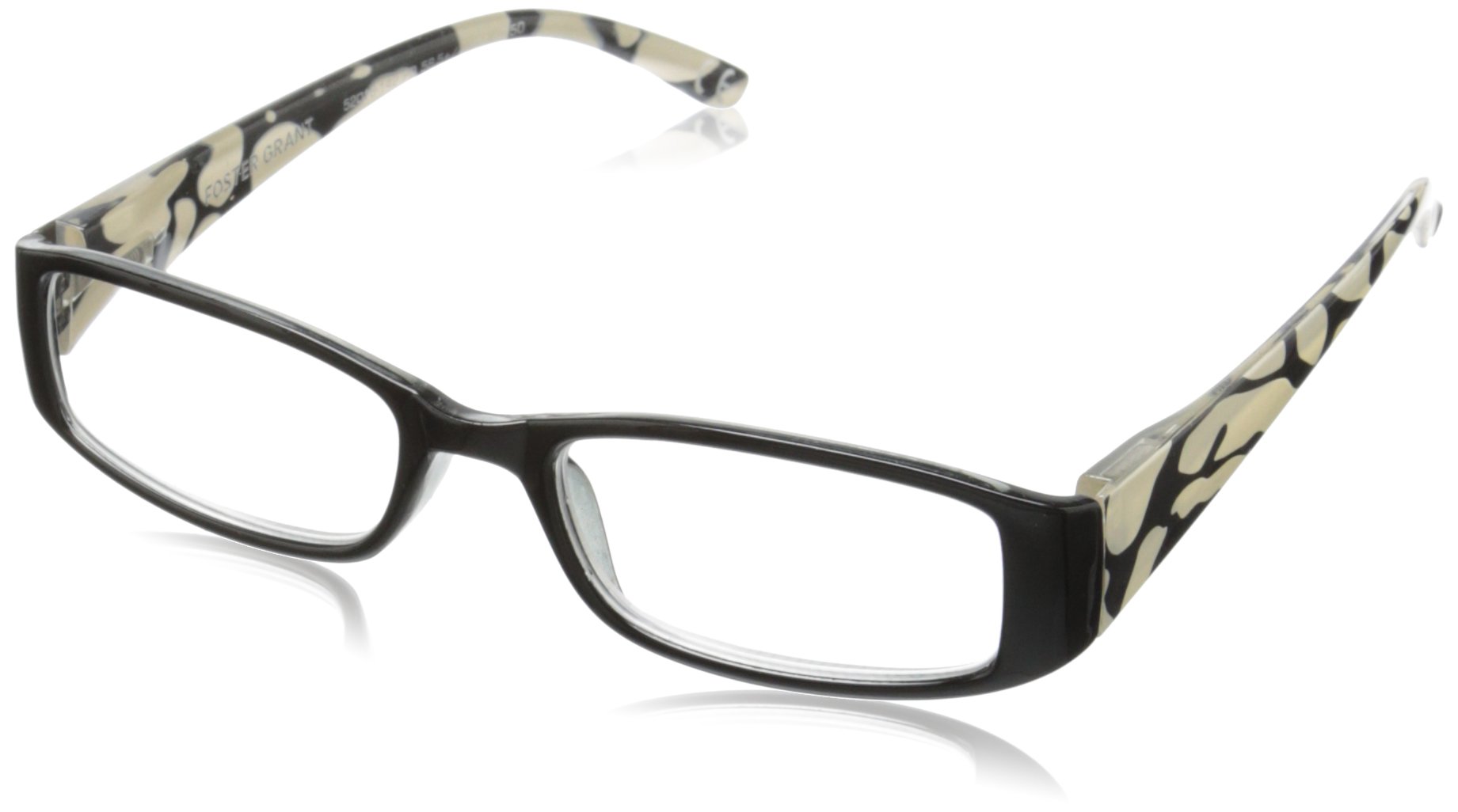 Foster Grant Women's Tatum Square Reading Glasses +1.00 to +3.50 Strength – Stylish Lightweight Eyewear for Reading, Working & Computer Use
