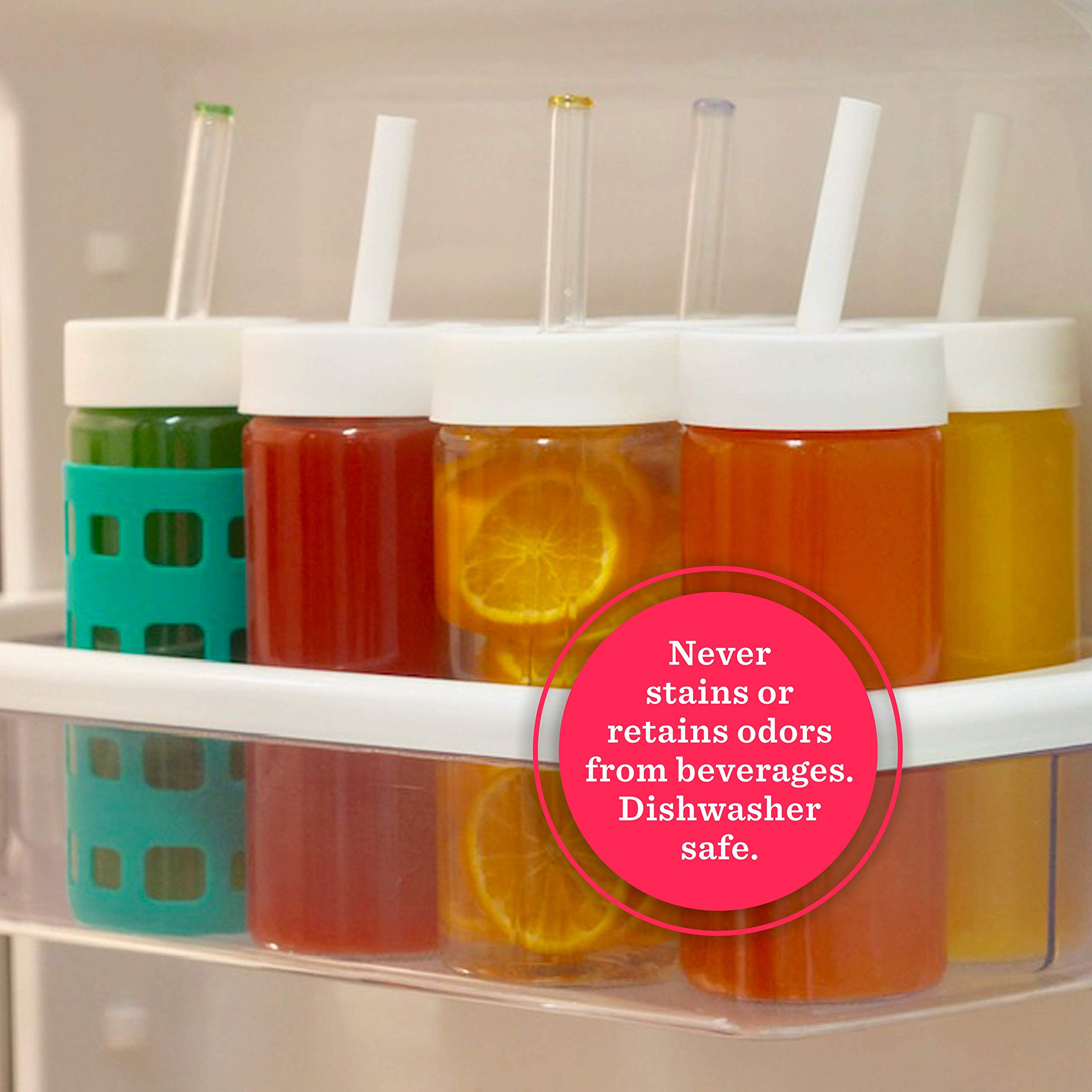 VAS Exclusive Silicone Straw Lids for Glass Water Bottles - Reusable Juice & Smoothie Caps - Perfect for Kombucha, Tea & Infused Waters - Ideal for Home, Office & Gym Hydration