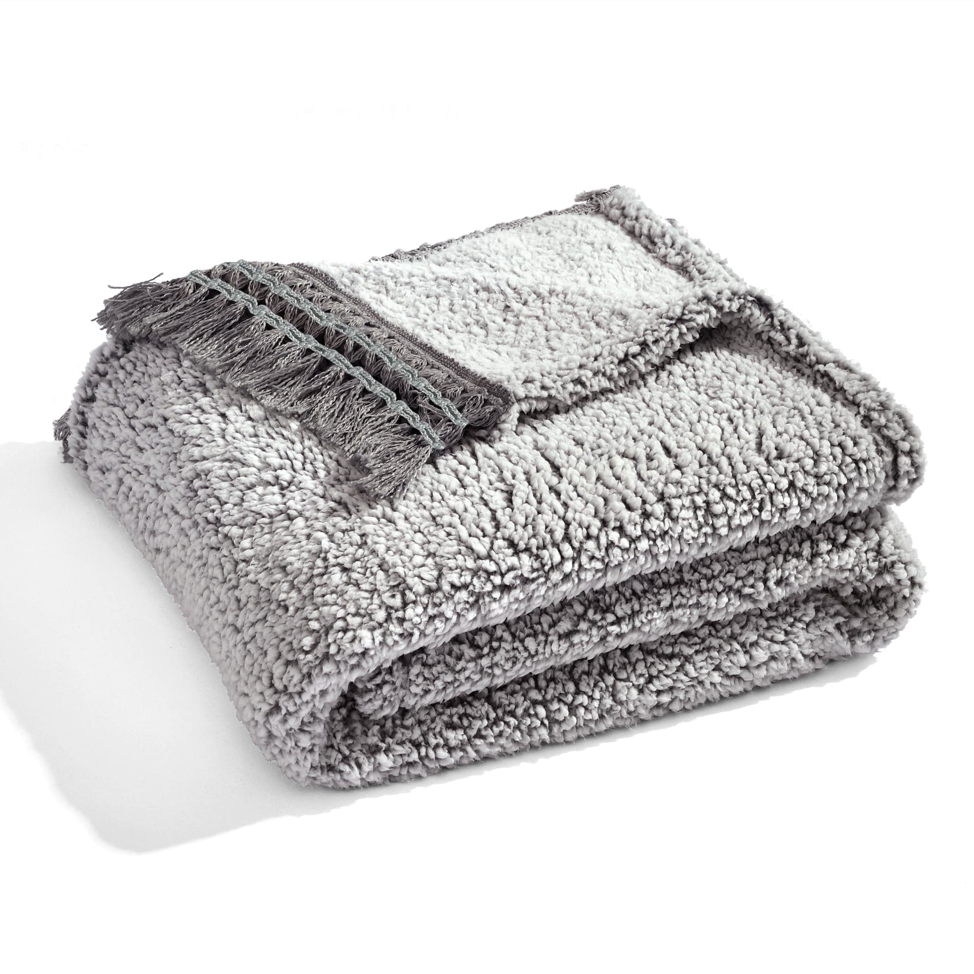 Cozy Sherpa Tassel Fringe Throw Blanket - Soft Plush Fleece Bedspread for Couch, Bed & Sofa - Perfect for Winter Warmth, Home Decor & Gift Giving