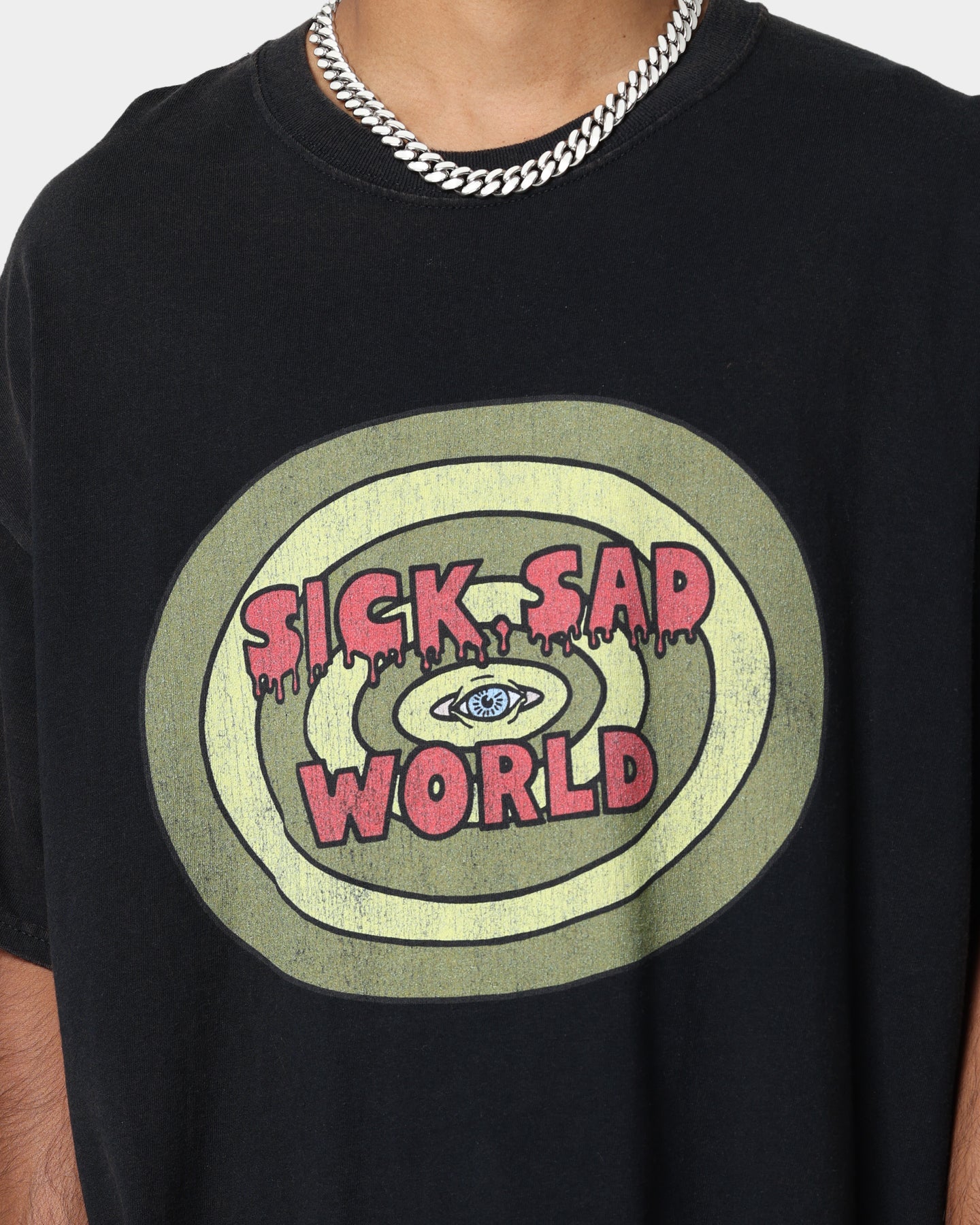 American Thrift X Daria Sick Sad World Vintage Graphic T-Shirt - Distressed Black Wash | 90s Cartoon Tee for Retro Fashion & Grunge Outfits