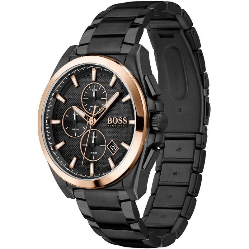 Hugo Boss Men's Grandmaster Black Tone Watch 1513885 - Luxury Chronograph for Business, Casual & Formal Wear