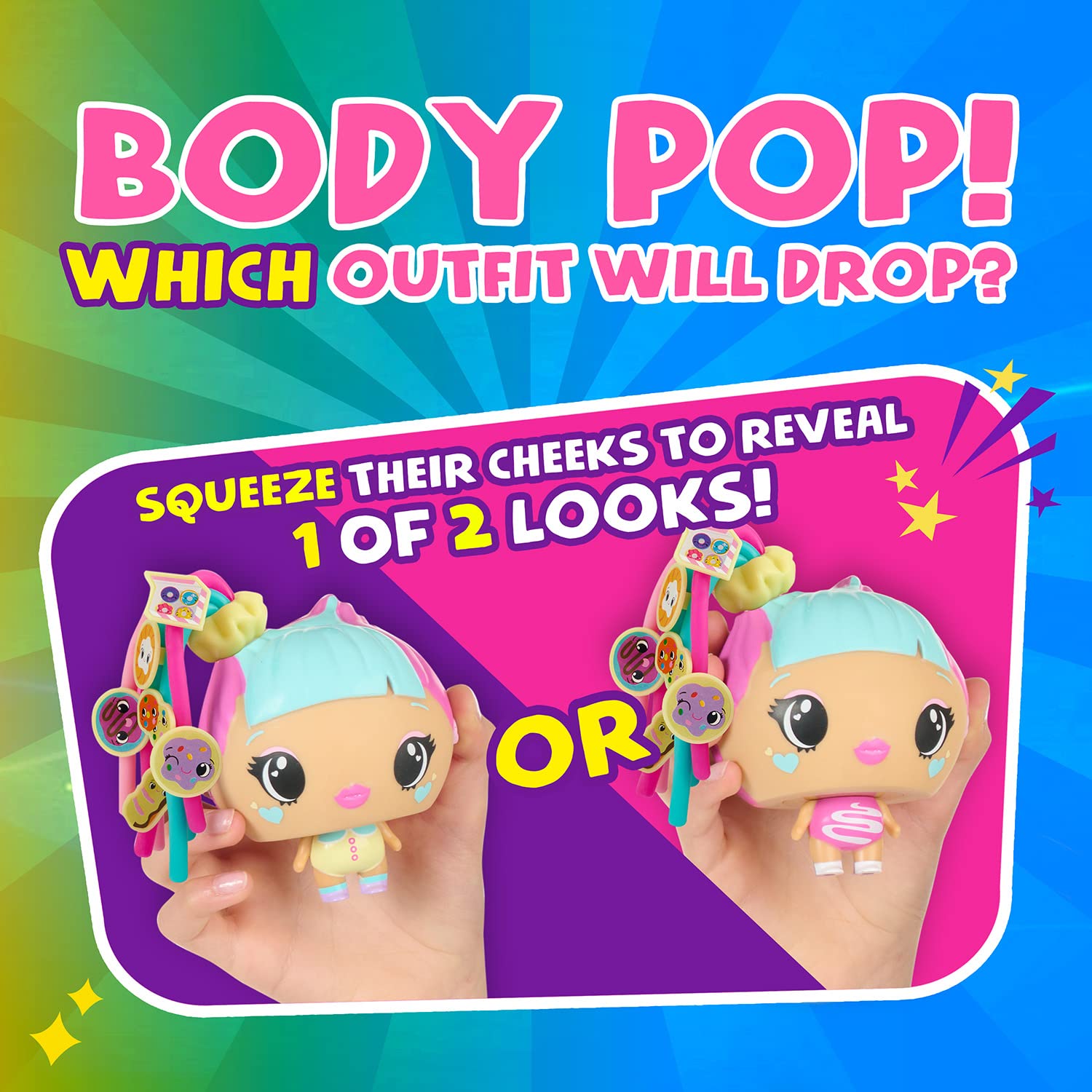 WowWee My Squishy Little Pop Stars - Soft Squishy Sensory Fidget Toy for Stress Relief (Turquoise) | Fun Collectible Gift for Kids & Adults | Perfect for Anxiety Relief, Office Desk & Travel