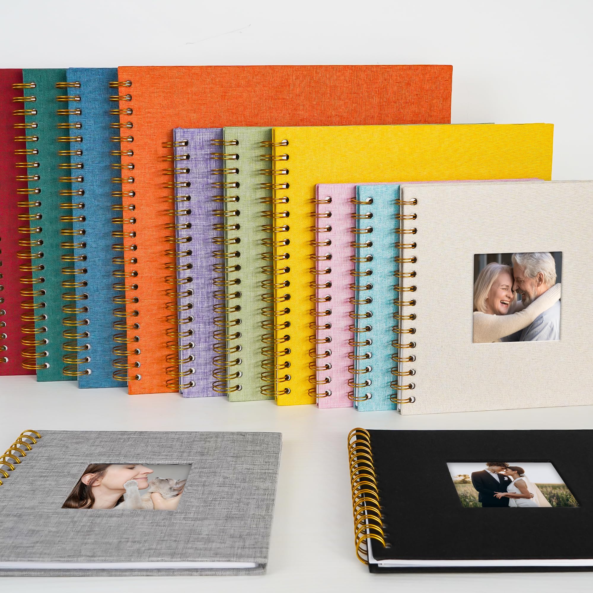 Premium Linen Covered Scrapbook Photo Album - 8x8 Inch Hardcover with Kraft White Pages (20 Sheets/40 Pages) - Perfect for Wedding Guest Book, Baby Shower, Christmas Memories & Travel Journaling
