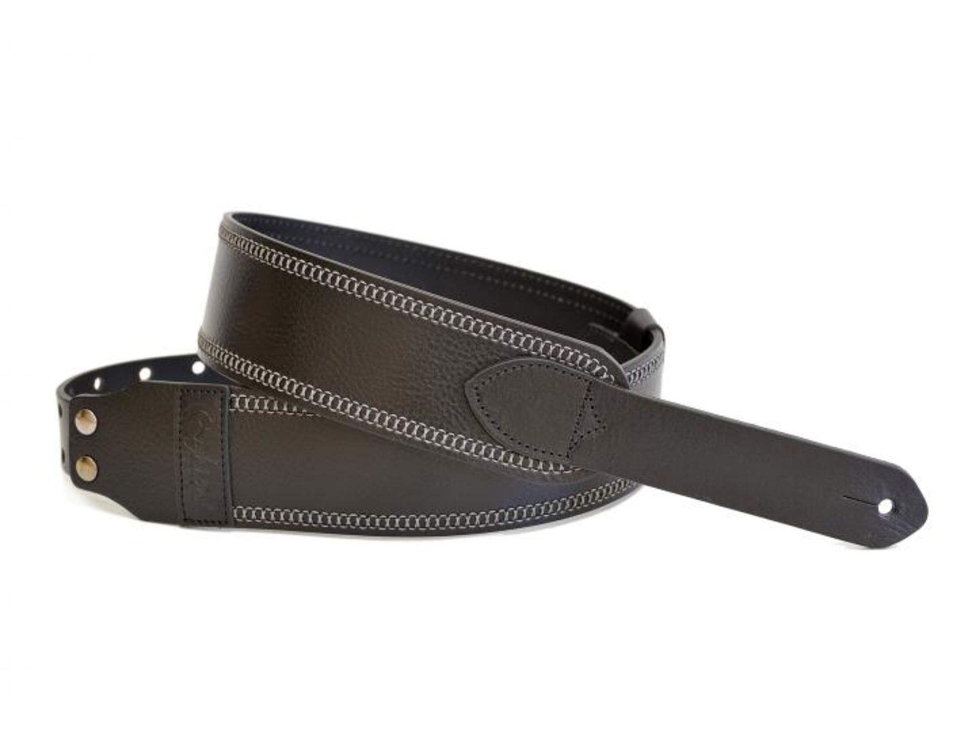 RightOn! MAGIC Rim Black Guitar & Bass Strap - Comfortable & Adjustable for Electric/Acoustic Guitars & Bass Players | Perfect for Live Performances & Studio Sessions