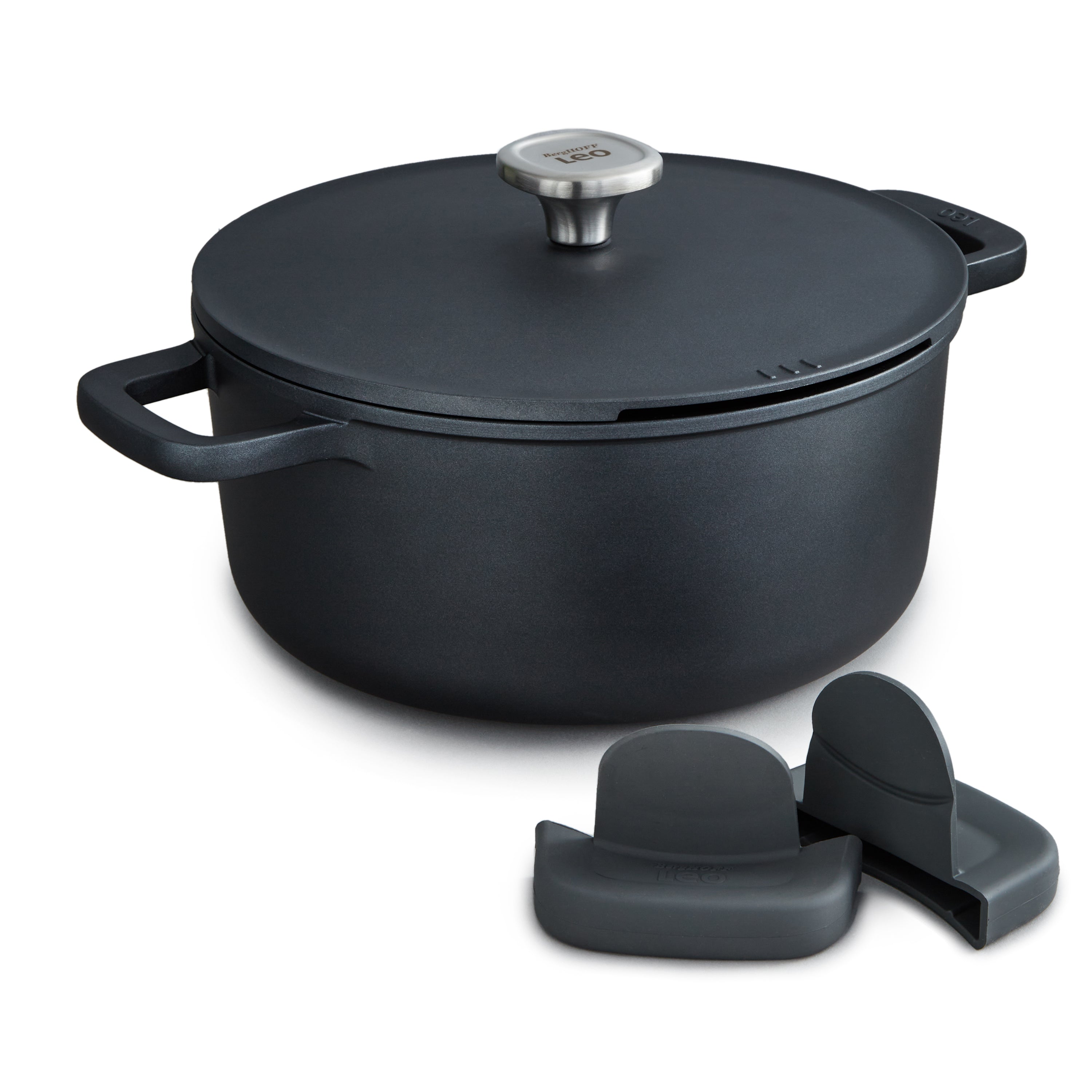 BergHOFF Leo Phantom Nonstick Ceramic 11-Inch Stockpot 7.6 Quart with Lid - Eco-Friendly Recycled Material - Perfect for Soups, Stews, Pasta & Family Cooking