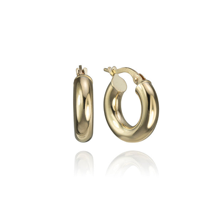 14K Yellow Gold Hoop Earrings for Women - Classic Circle Huggie Earrings for Everyday Wear, Gift Giving & Special Occasions