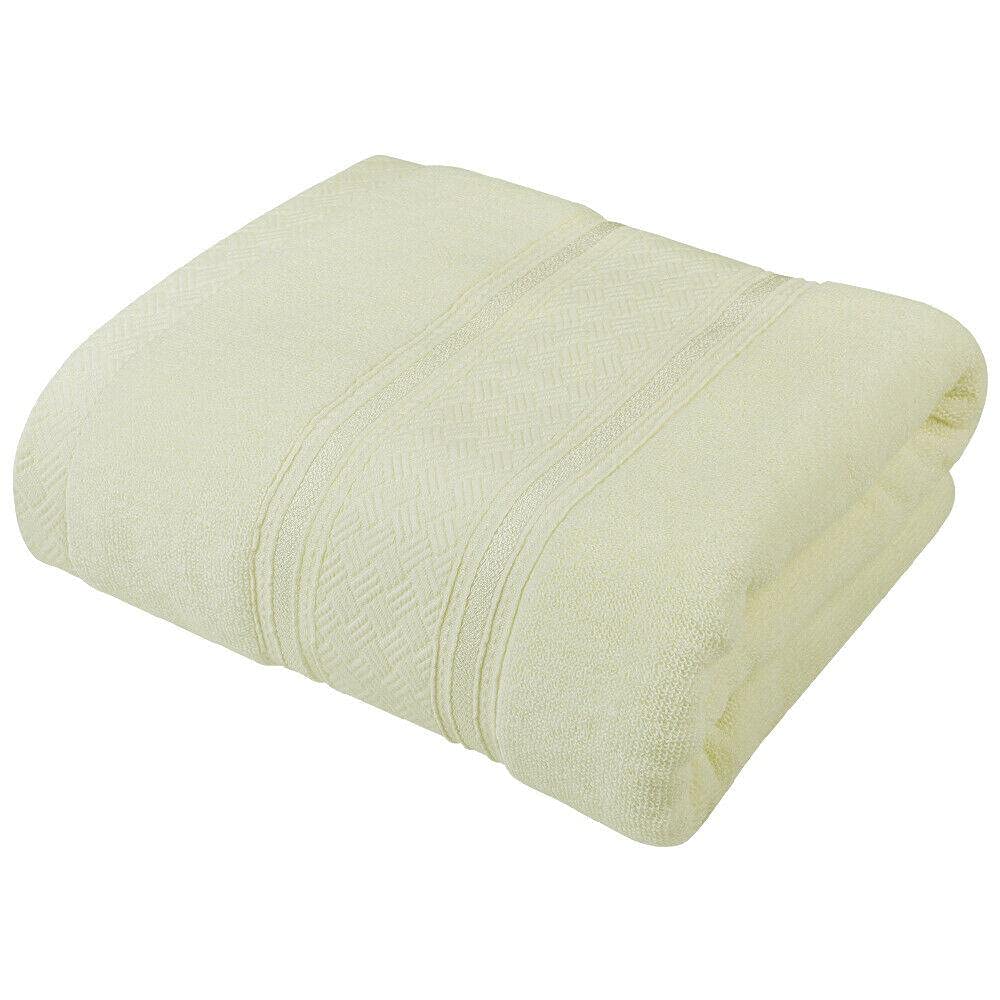 Premium Set of 2 Extra Large 100% Cotton Bath Towels - 28x55 Inches, Soft & Absorbent Spa, Gym & Beach Towels - Beige Bathroom Towel Set for Luxury Home, Hotel & Resort Use
