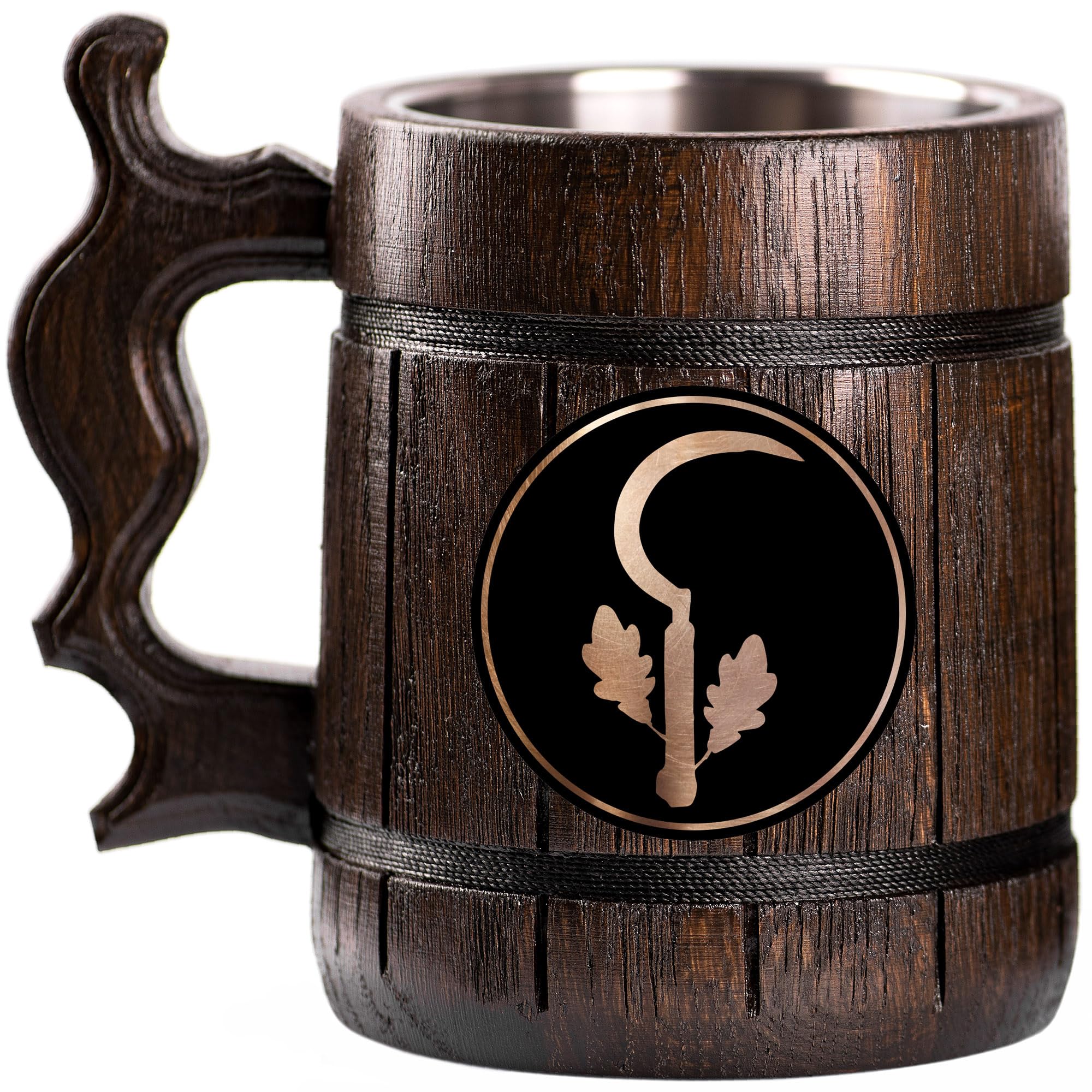 Custom DnD Druid Beer Mug - Personalized Wooden Tankard & Stein for Dungeons and Dragons Fans | Unique Gamer Gift for Men, Dad, Father | Perfect for Anniversary, Birthday & Wedding Celebrations | Great for Game Nights & Fantasy Themed Parties
