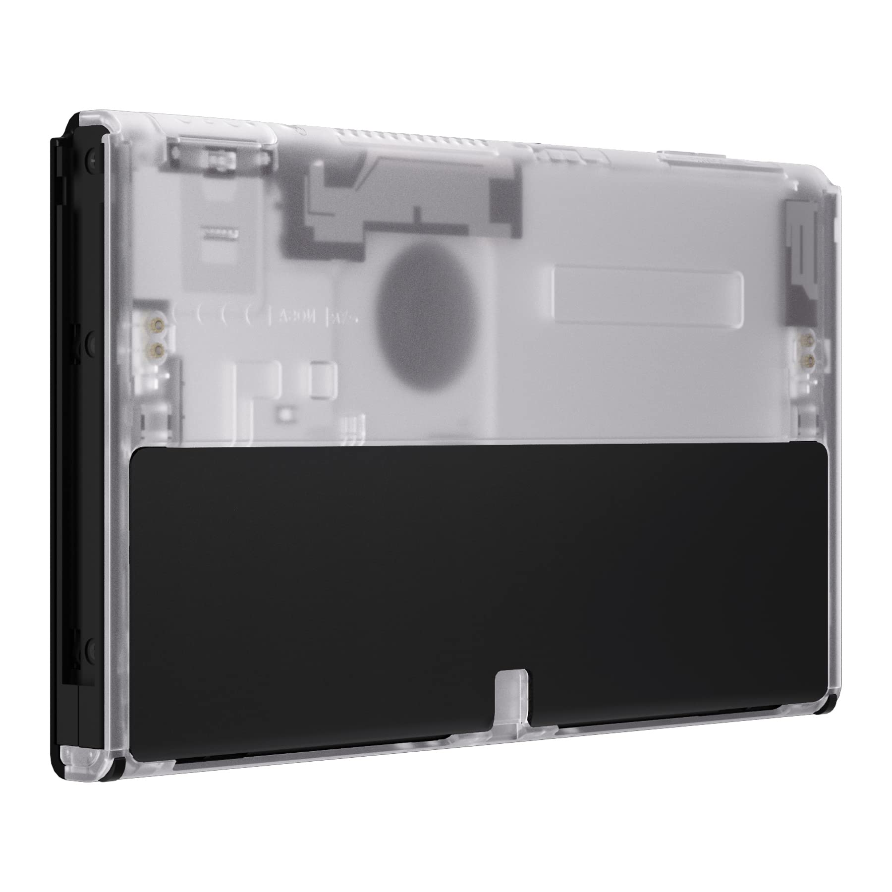 eXtremeRate Clear Replacement Back Plate Shell Case for Nintendo Switch OLED Console - DIY Installation, JoyCon & Kickstand Not Included - Perfect for Customization and Protection