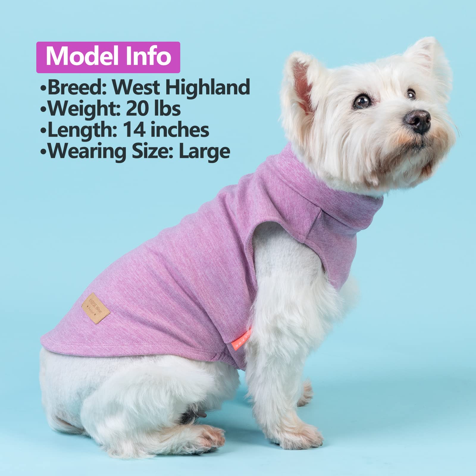 KYEESE 2 Pack Dog Sweaters for Medium to Large Dogs - Soft Stretchy Pullover Turtleneck Sweatshirt for Winter Warmth | Cozy Pet Clothes for Girls & Boys | Perfect for Indoor & Outdoor Activities, Walks, and Cold Weather Protection