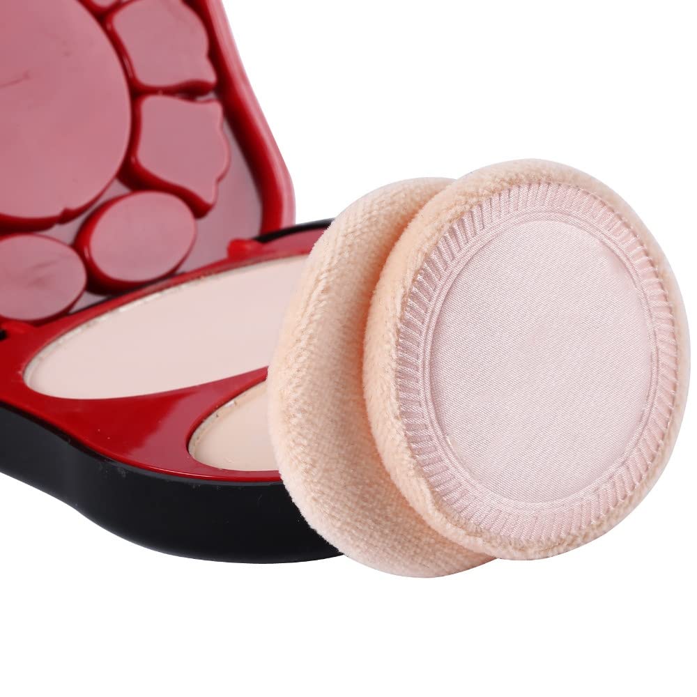 Soft Cotton Makeup Powder Puffs & Facial Brush Set - 4PC Washable Cosmetic Sponges for Foundation, Blush & Setting Powder | Perfect for Daily Makeup & Travel