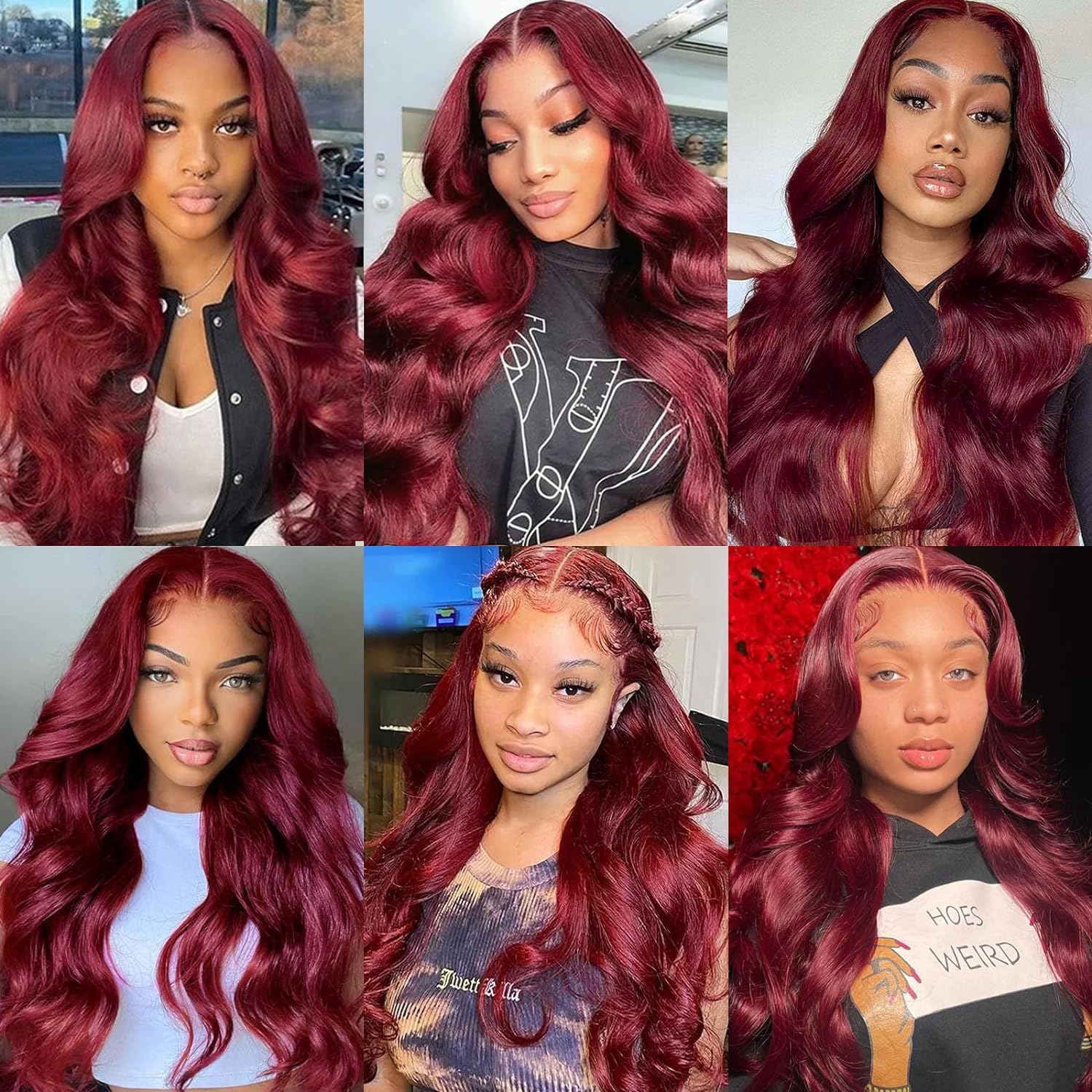 99j Burgundy 13x6 Lace Front Wig Human Hair - 20 Inch Body Wave Virgin Hair with 180% Density, Pre-Plucked, HD Lace for Women | Perfect for Parties, Weddings & Daily Wear