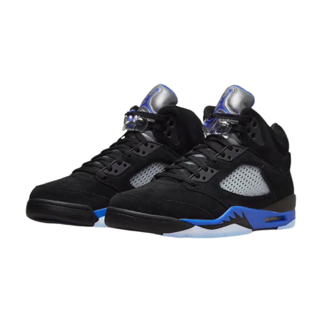 Air Jordan 5 Retro Black Racer Blue Basketball Shoes - Men's High-Top Sneakers for Streetwear & Casual Style | Perfect for Basketball Games, Gym Workouts & Everyday Fashion