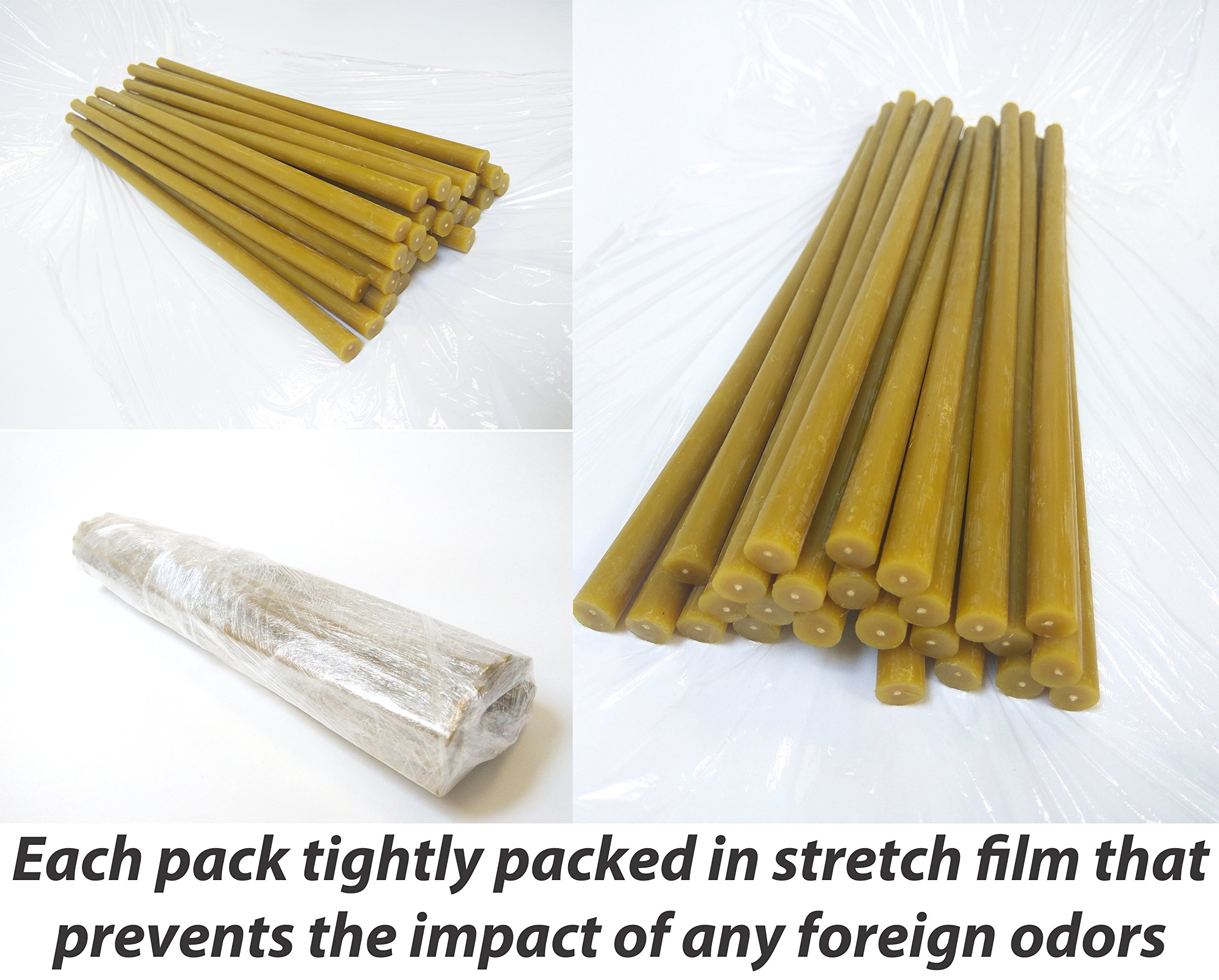 Pure Organic Beeswax Candles - Natural Honey Scented Eco-Friendly Candles with Cotton Wicks (Dripless, Smokeless, Non-Taper, 12 Inch/30cm) - 25pc Gift Box Set for Home Decor, Aromatherapy, Meditation & Romantic Ambiance