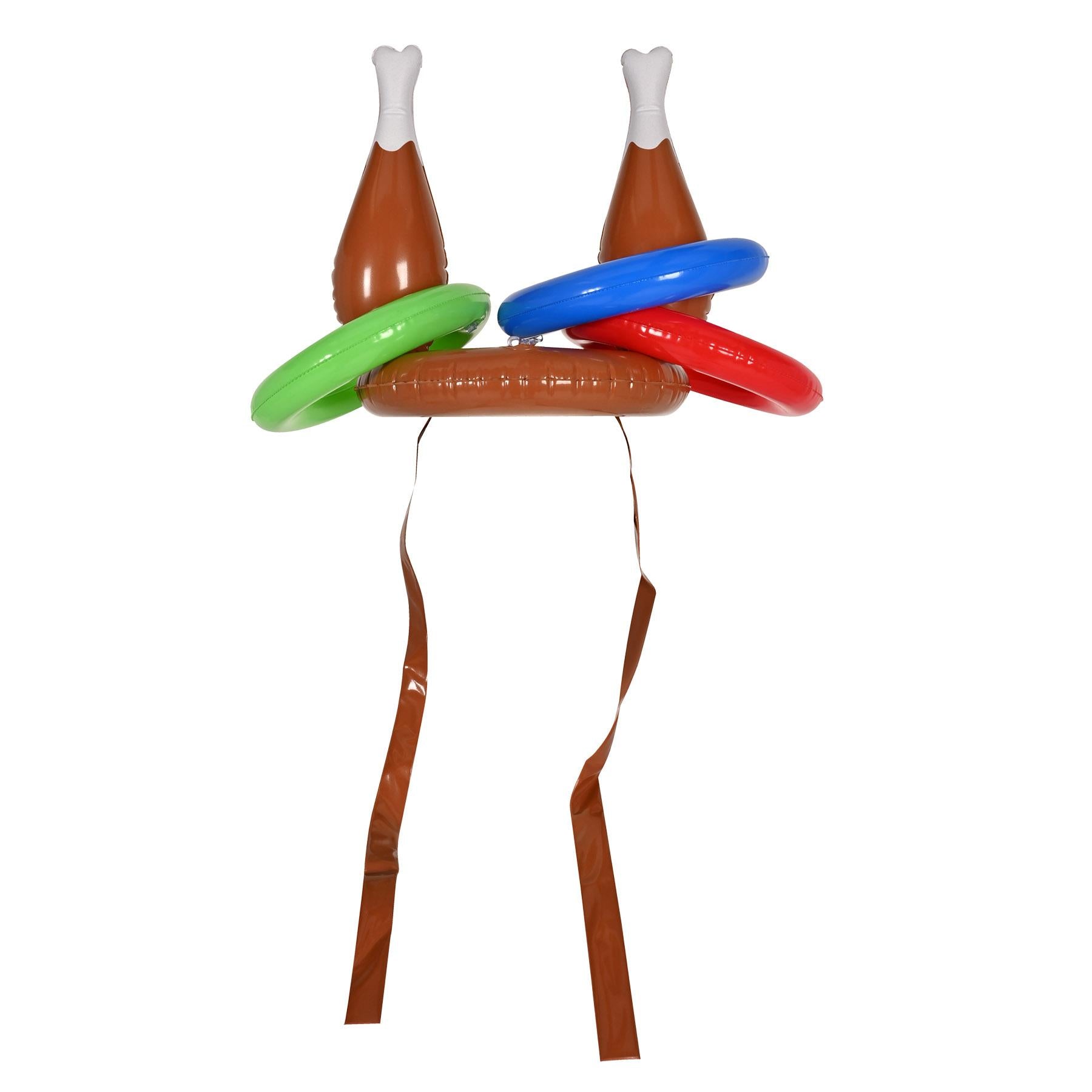 12 Pack Beistle Inflatable Drumstick Ring Toss Game - Fun Outdoor Party Games for Kids & Adults - Perfect for Birthday Parties, BBQs, and Backyard Activities
