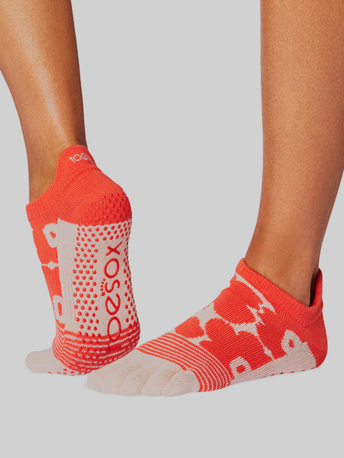 ToeSox Low Rise Full Toe Women's Yoga Grip Socks - Non-Slip Workout Socks for Yoga, Pilates & Barre - Breathable & Comfortable for Home & Studio Fitness