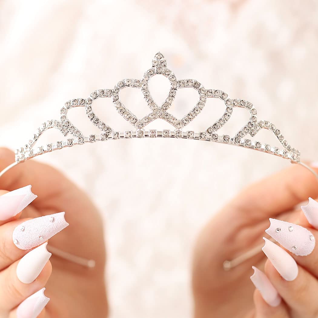 Sparkling Silver Tiara Crown with Rhinestones - Elegant Princess Crown for Girls & Women | Crystal Birthday Headband for Parties, Weddings & Special Events | Perfect Hair Accessory for Costumes & Celebrations