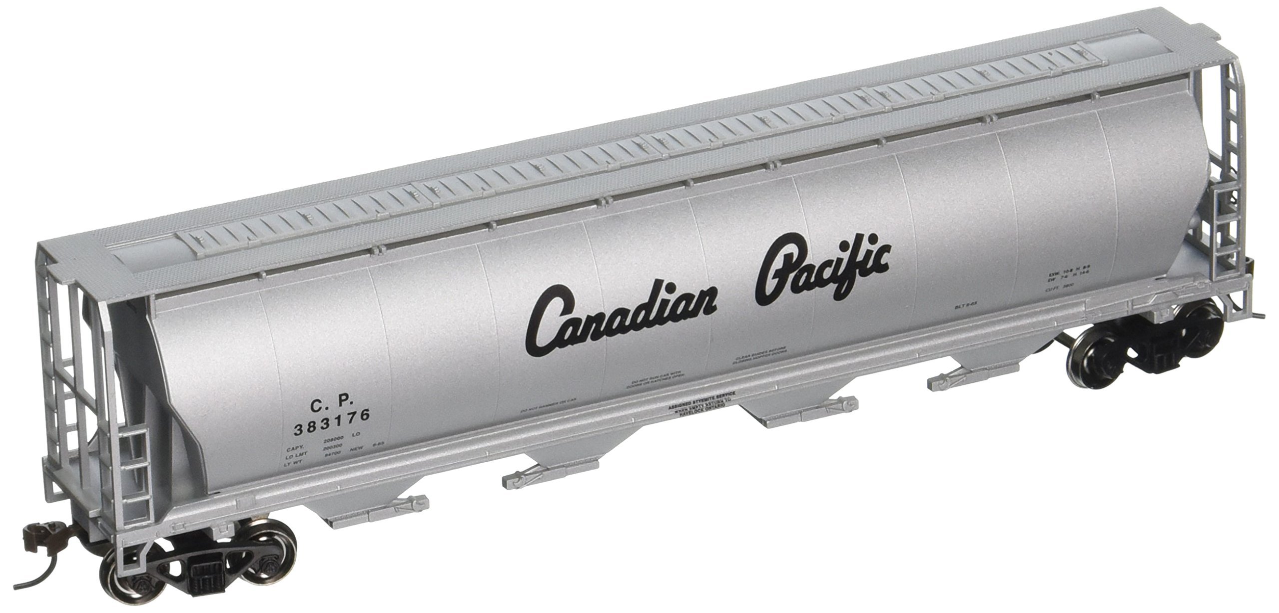 Bachmann Trains HO Scale Canadian Pacific 4-Bay Cylindrical Grain Hopper Model Train - Perfect for Model Railroad Layouts & Collectors
