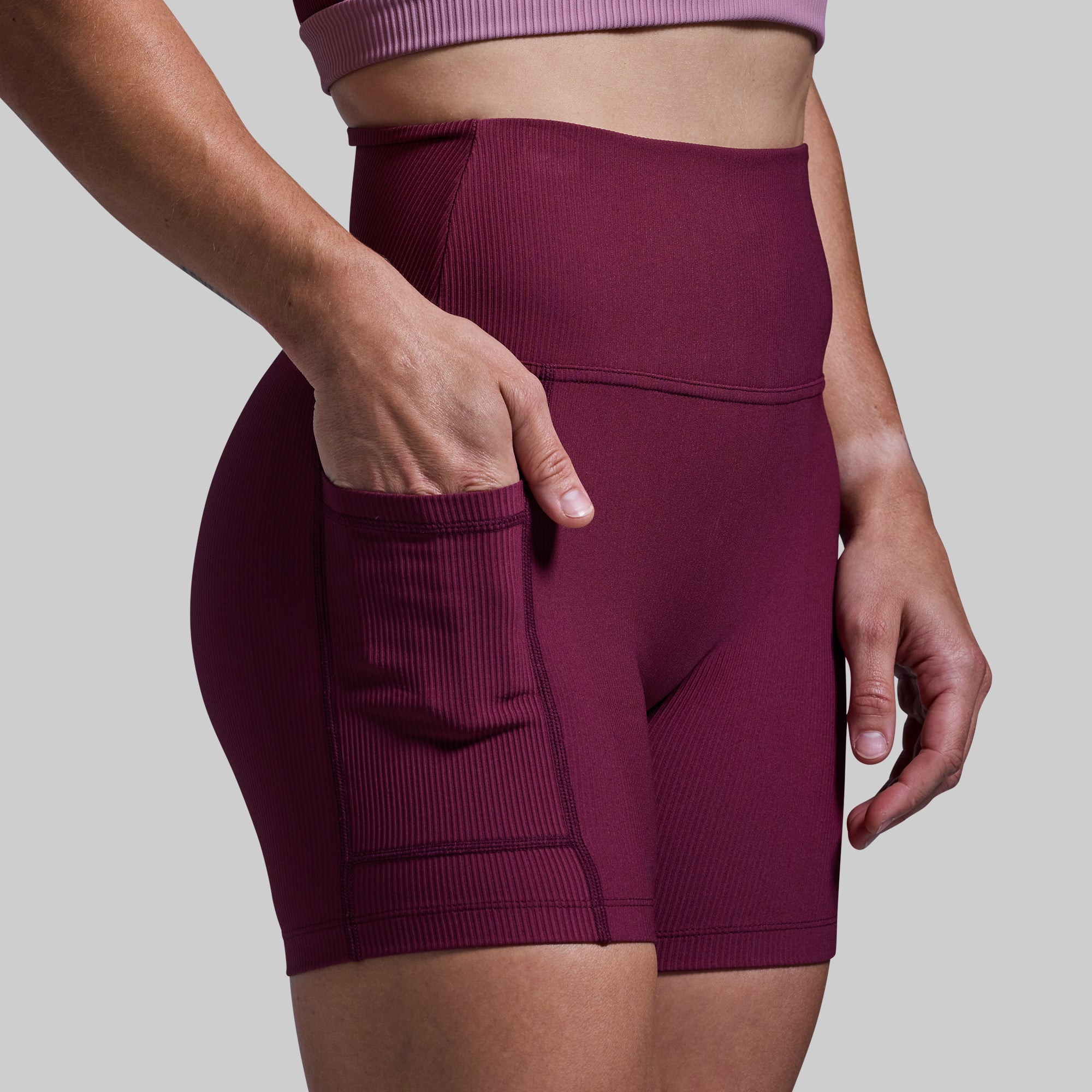 All or Nothing Shorts for Women - Garnet Red High Waist Workout Shorts - Perfect for Yoga, Running & Gym