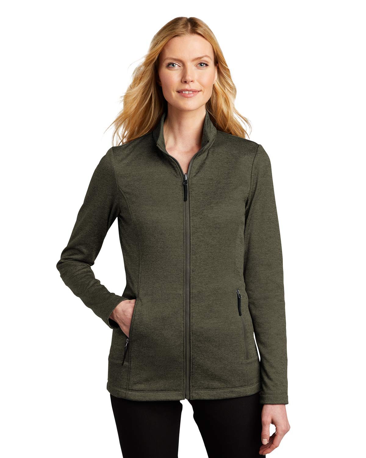 Port Authority Women's Striated Fleece Jacket - Soft & Warm Winter Outerwear for Work, Outdoor Activities & Casual Wear
