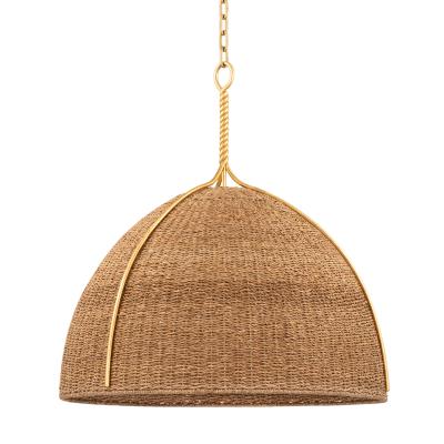 Woodlawn Woven Pendant Light - Modern Handwoven Rattan Chandelier for Dining Room, Bedroom, or Living Room Decor
