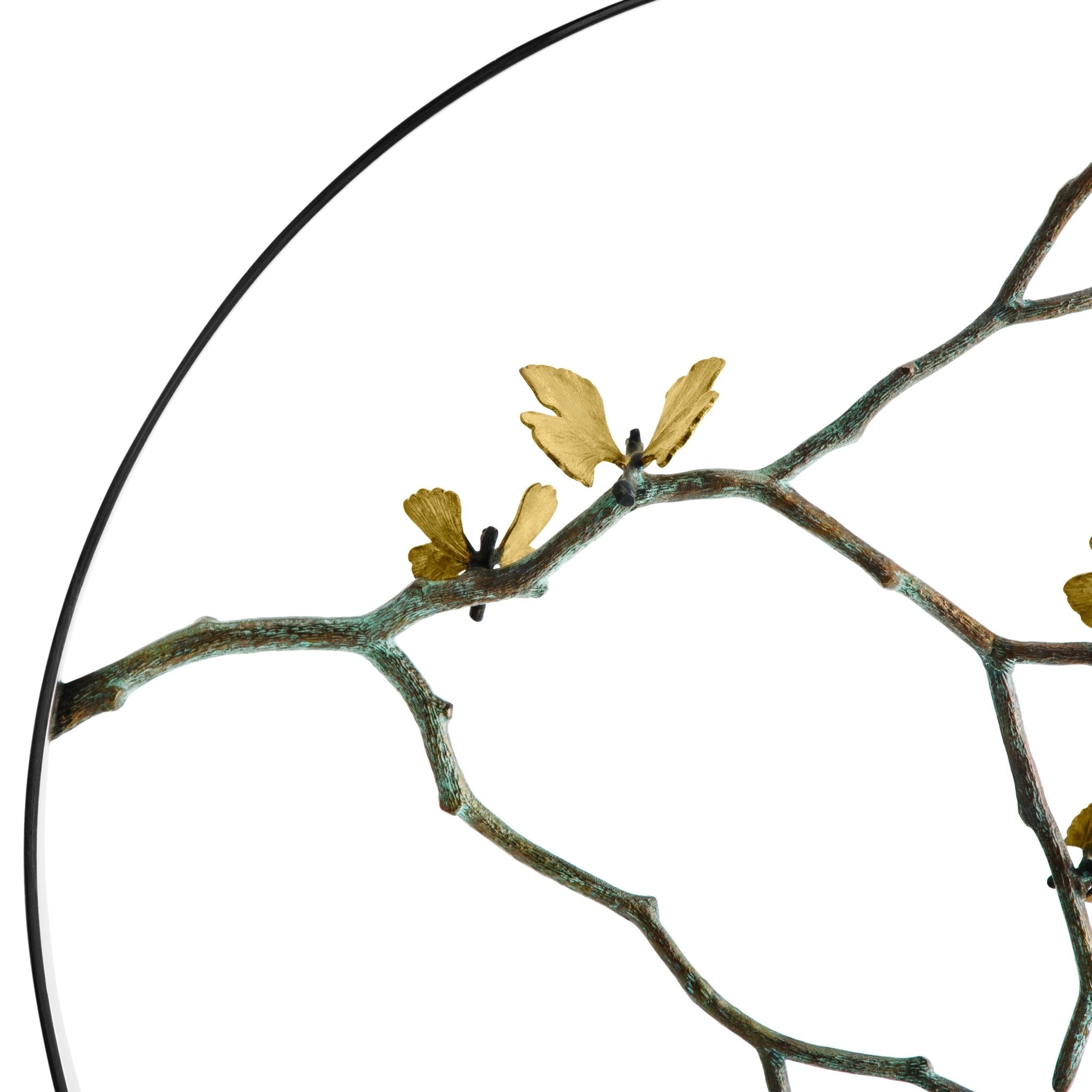 Elegant Butterfly Ginkgo Moon Gate Sculpture - Handcrafted Asian Garden Art for Outdoor Decor & Zen Landscaping