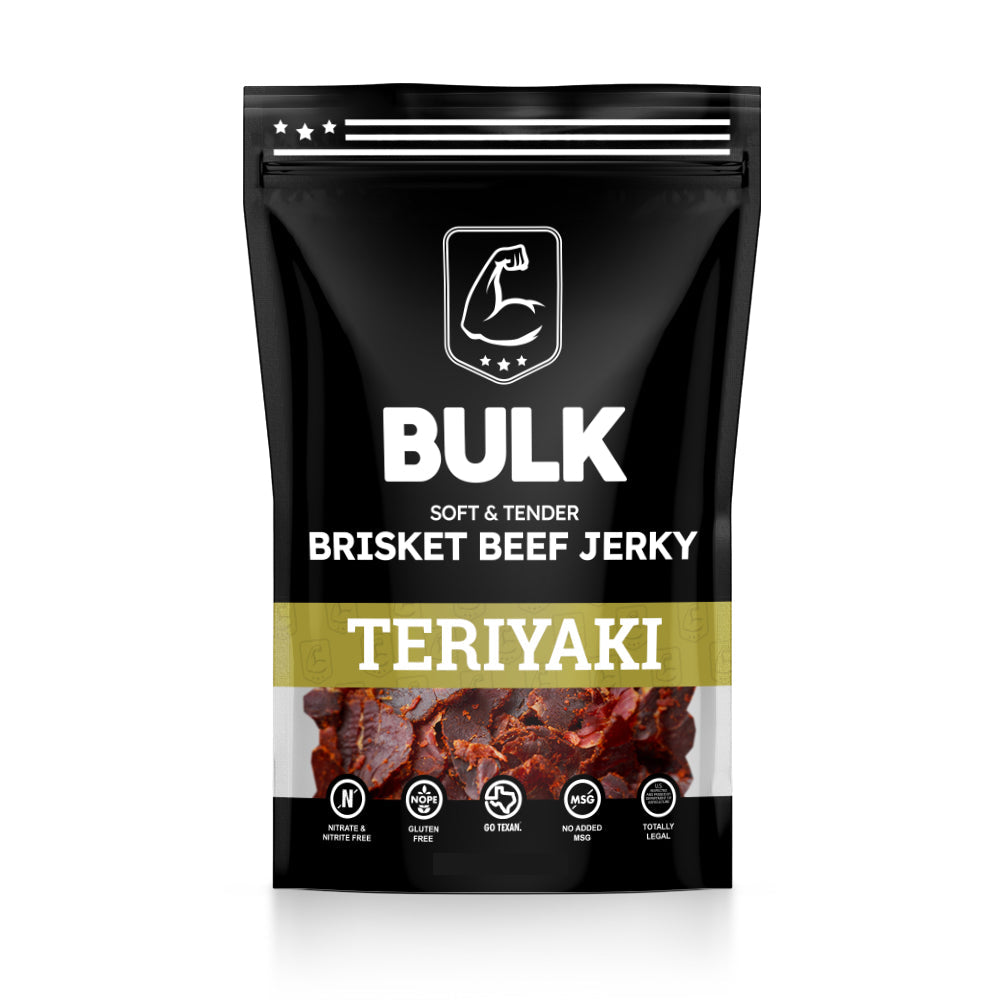 Premium Bulk Teriyaki Brisket Beef Jerky - High Protein, Gluten-Free Snack for Hiking, Camping & Road Trips | 10-Pack Value Bundle
