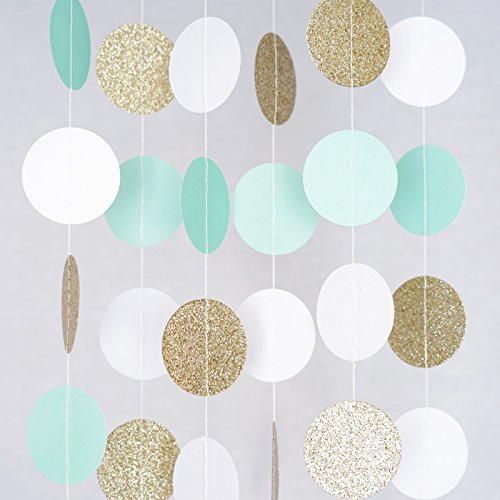 Mint, White, Gold Glitter