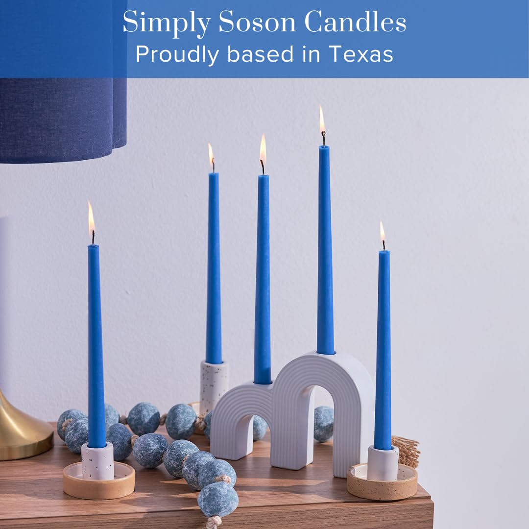 Blue Taper Candles Set of 30 - Dripless 12