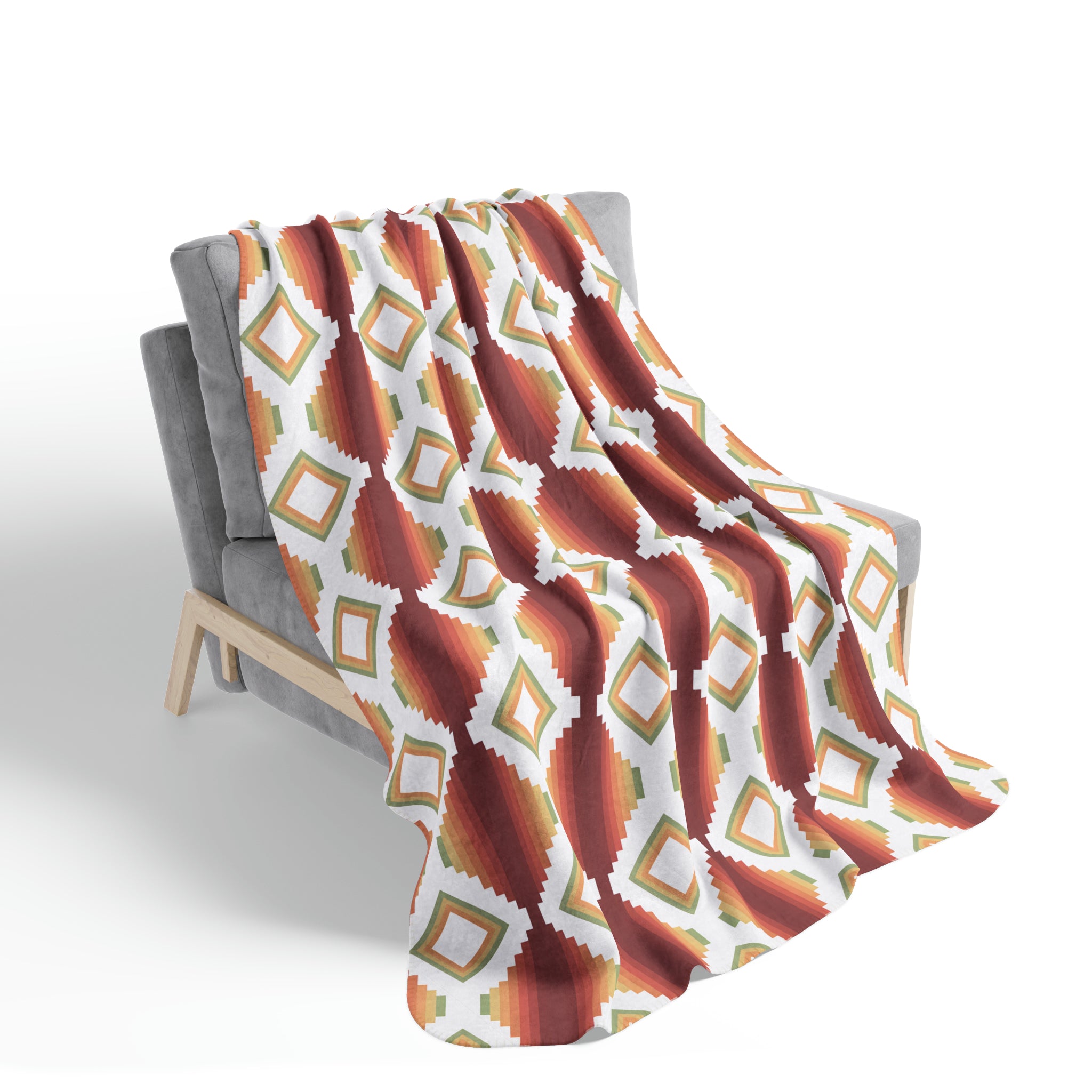 Southwestern Rio Fleece Sherpa Blanket - Soft Cozy Throw Blanket for Couch, Bed & Sofa - Perfect for Living Room, Bedroom & Winter Nights - 2 Sizes Available