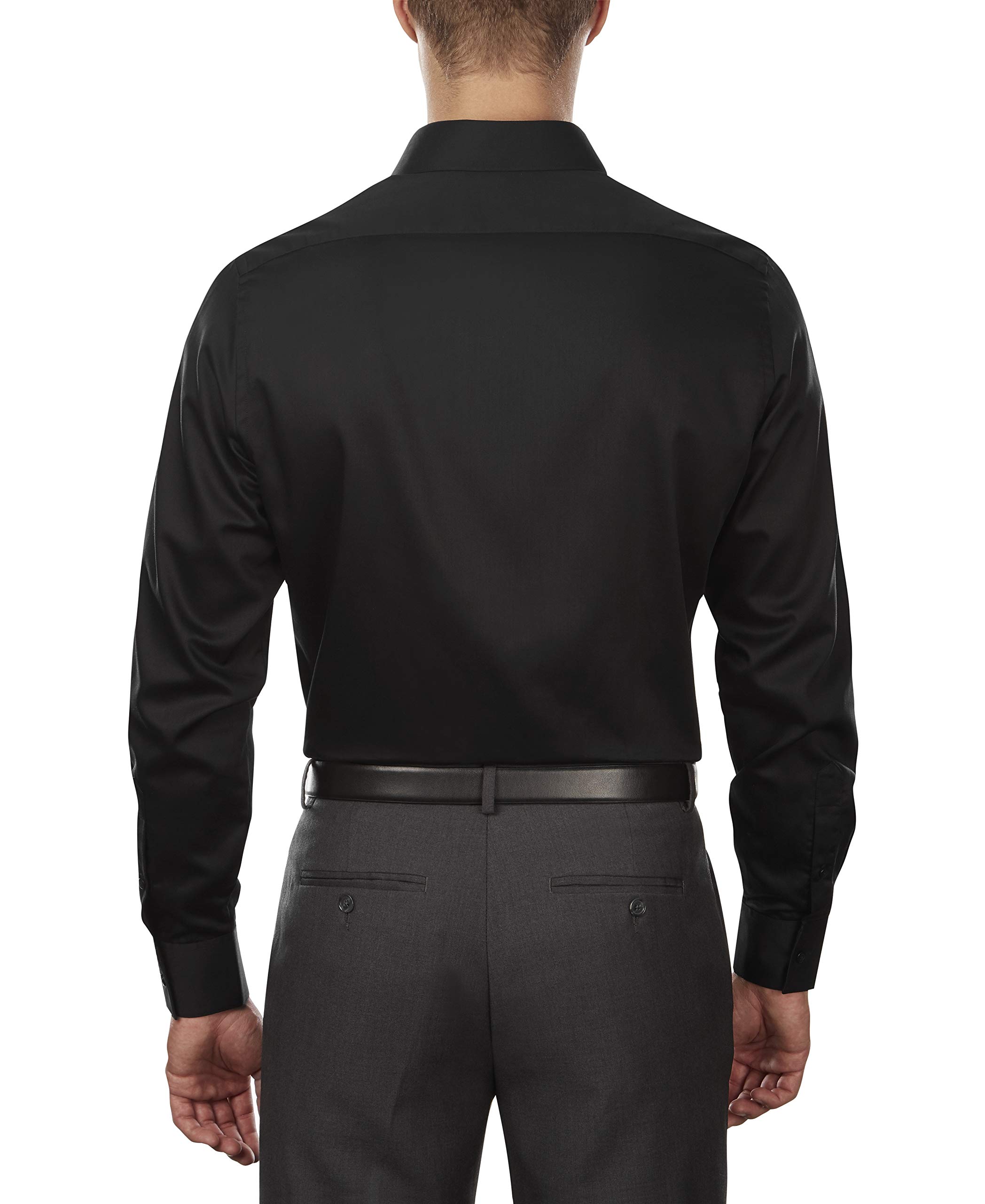 Van Heusen Men's Slim Fit Dress Shirts - Lux Sateen Stretch Solid Spread Collar Button Down Shirt for Business & Formal Occasions