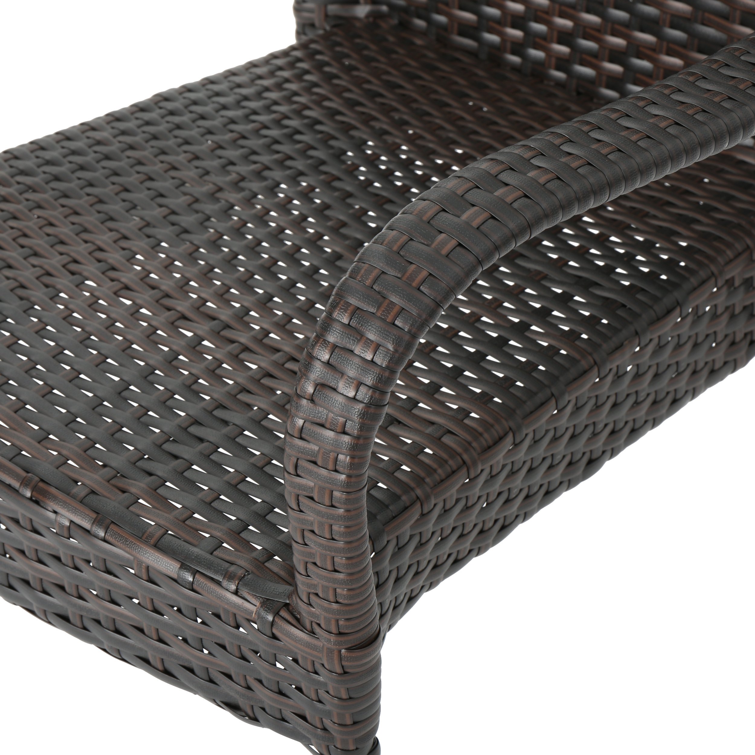 Christopher Knight Home Orleans 3-Piece Outdoor Wicker Patio Chat Set - Weather-Resistant Rattan Furniture for Garden, Poolside & Backyard Relaxation (Multibrown)