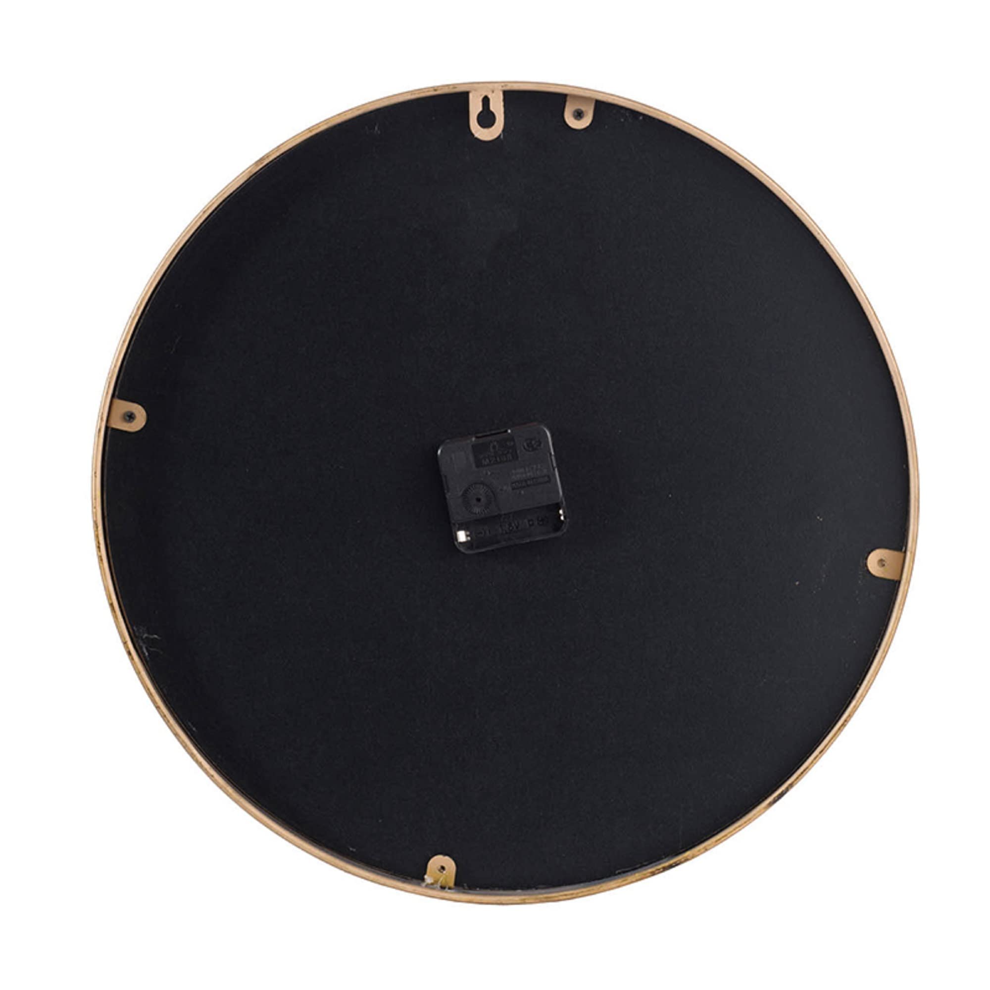 15.7 Inch Round Gold Metal Wall Mirror Clock - Modern Decorative Indoor Wall Clock for Living Room, Bedroom, Kitchen & Office - Perfect for Home Decor and Gift Giving