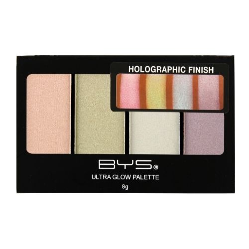 BYS Ultra Glow Palette - Holographic Highlighter Makeup Set for Face & Body - Perfect for Party, Festival & Night Out Glam Looks