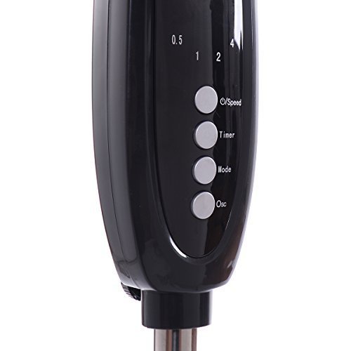COSTWAY 16-inch Pedestal Fan with 3 Blades, Adjustable Height & Speed, Quiet Oscillating Floor Fan for Home, Office & Bedroom - Black