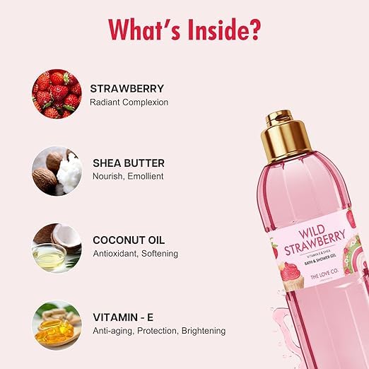 Wild Strawberry Bath & Shower Gel - Luxury Moisturizing Body Wash for Women & Men, 8.5 fl oz - Perfect for Relaxing Baths & Spa Days at Home