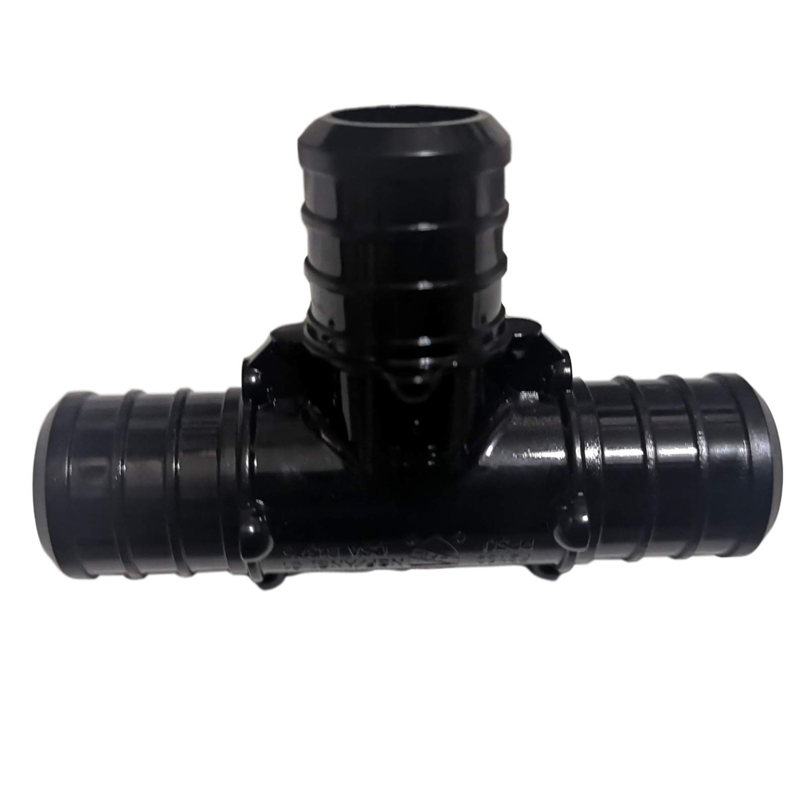 3/4 Inch PEX Tee Fitting - Poly Alloy Plastic Tee for Crimp PEX B - Black (10 Pack) - Ideal for Plumbing, Hydronic Heating & DIY Water Supply Systems