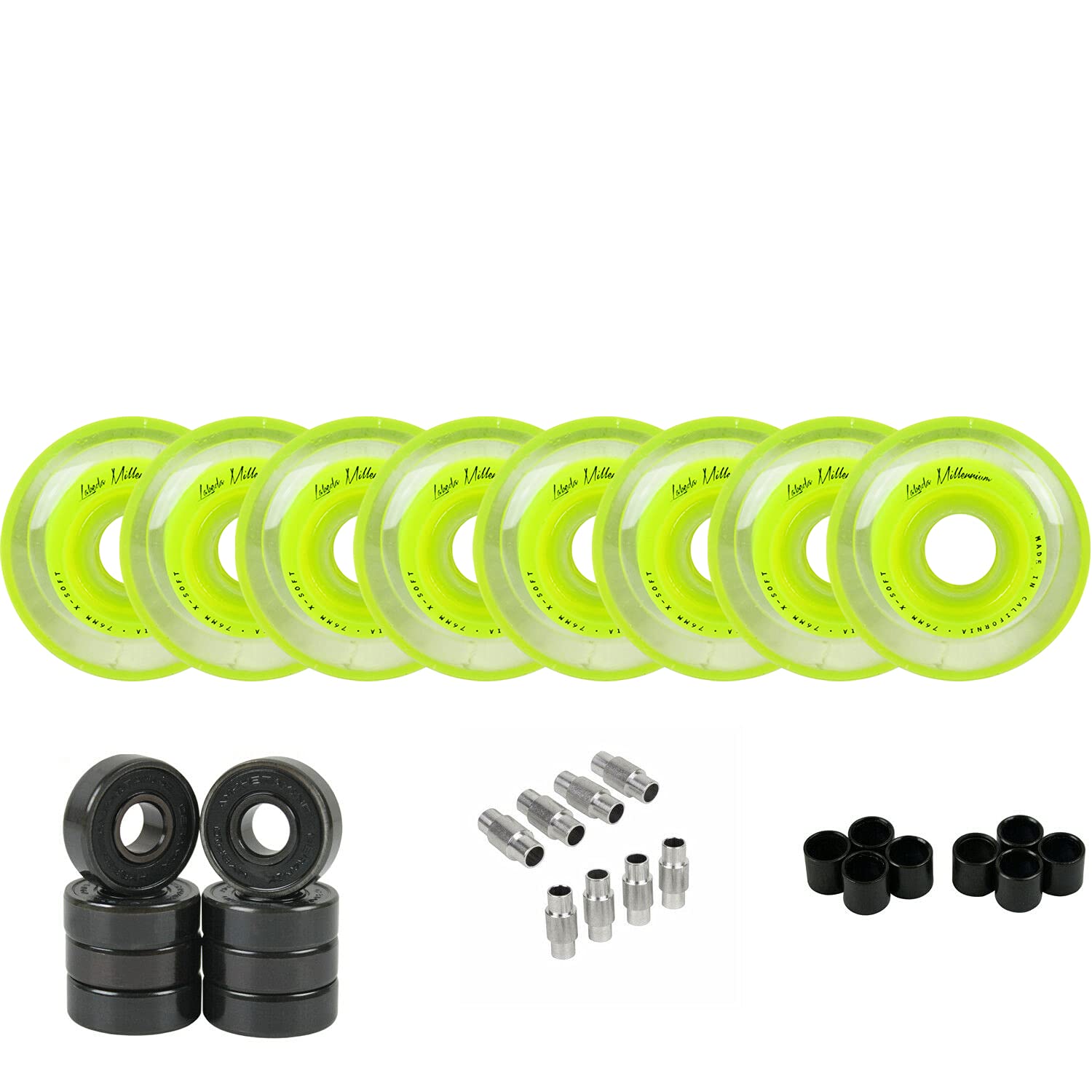 Labeda Millennium Gripper Roller Hockey Wheels with Ceramic Bearings - Choose Your Size & Color for Indoor/Outdoor Skating & Hockey Games