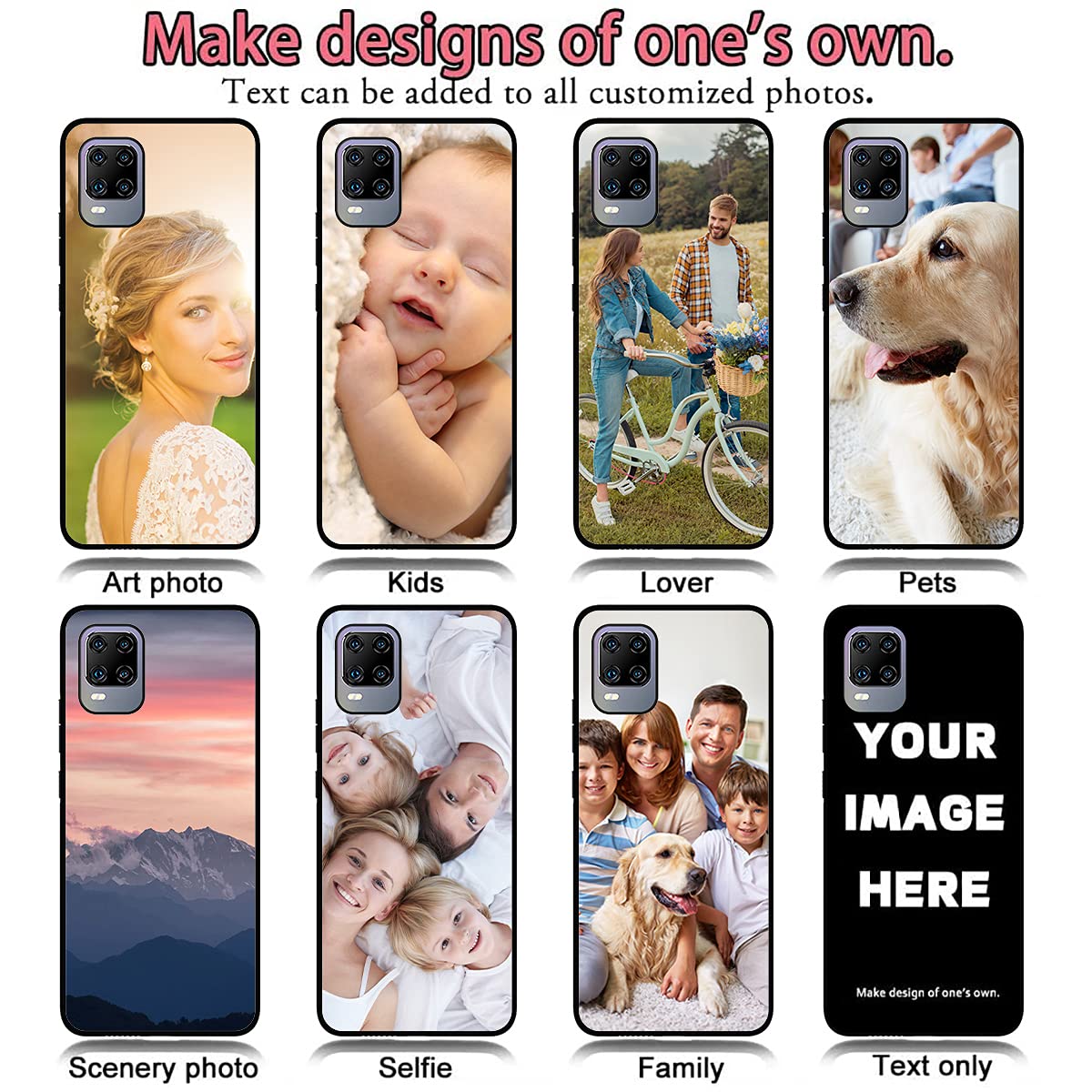 Customized Photo Case for ZTE Blade A51 - Personalized Picture Phone Cover with Shockproof Silicone Protection, Soft Candy Design - Perfect Christmas Birthday Thanksgiving Gift (Black) | Great for Daily Use, Travel Protection & Special Occasion Gifting