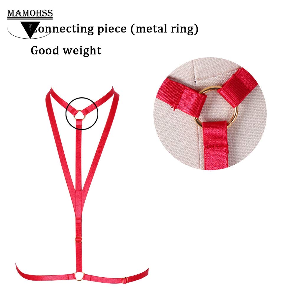 MAMOHSS Women's Adjustable Hollow Out Strappy Cage Bra - Sexy Elastic Body Harness Lingerie for Night Out, Clubwear and Boudoir Fashion