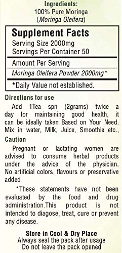 ERBZENERG® Organic Moringa Powder 100g & Aloe Vera Extract Powder 100g - Premium Superfood Supplement for Energy, Detox & Skin Health | Ideal for Smoothies, Teas & Wellness Routines