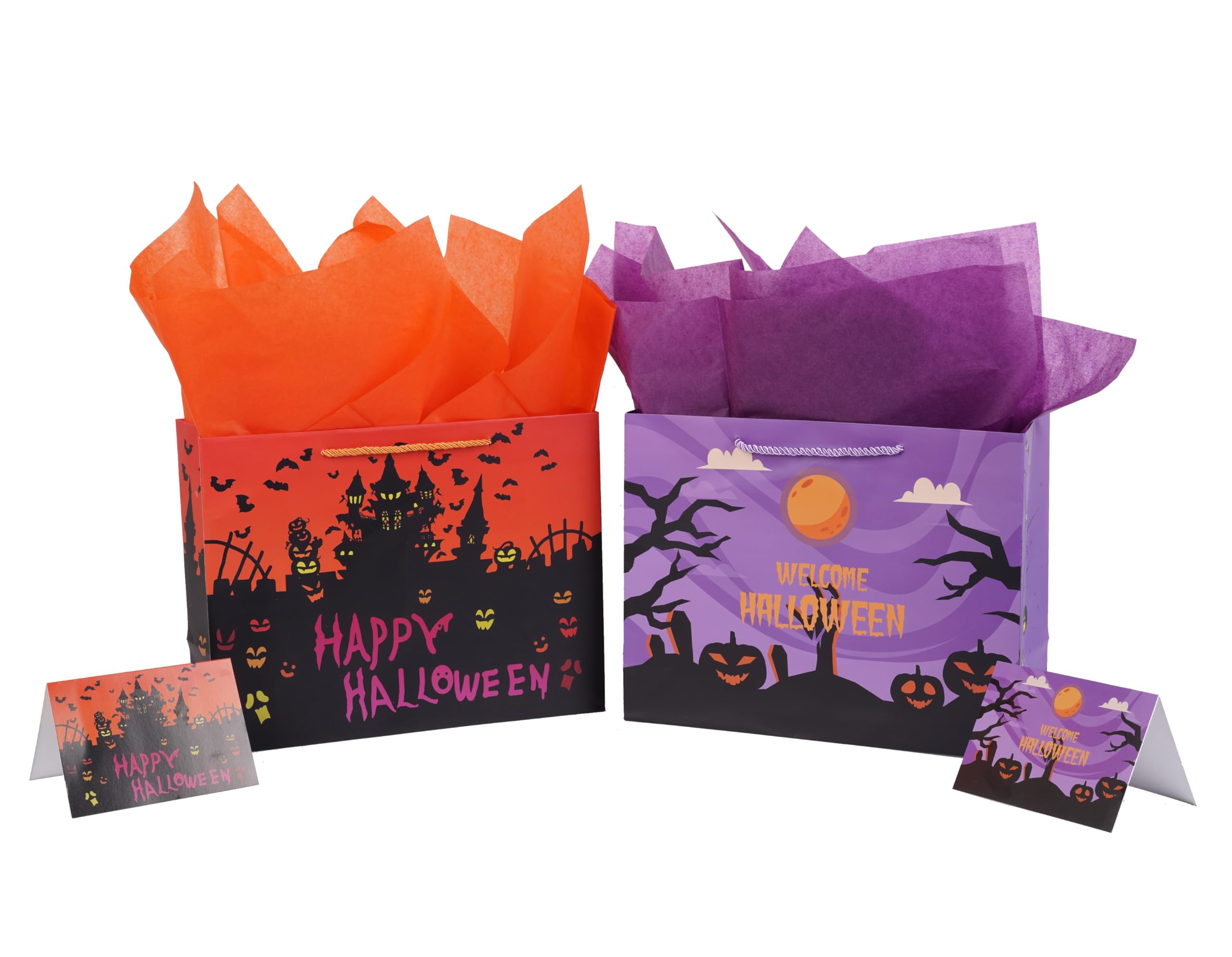 Lyforpyton 2 Pack Large Halloween Gift Bags - 12.6