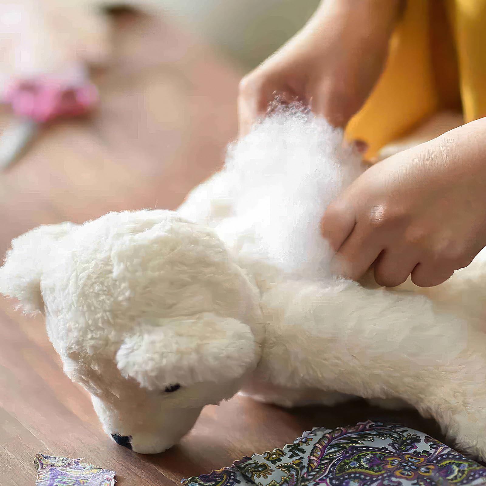 16oz/1lb Polyester Fiberfill Stuffing - Premium Pillow Stuffing for Stuffed Animals, DIY Crafts, Cushions & Amigurumi | Soft Cotton Alternative for Couch Pillows, Pet Beds & Home Decor (Vacuum Packed) - Perfect for Sewing Projects, Toy Making & Upholstery